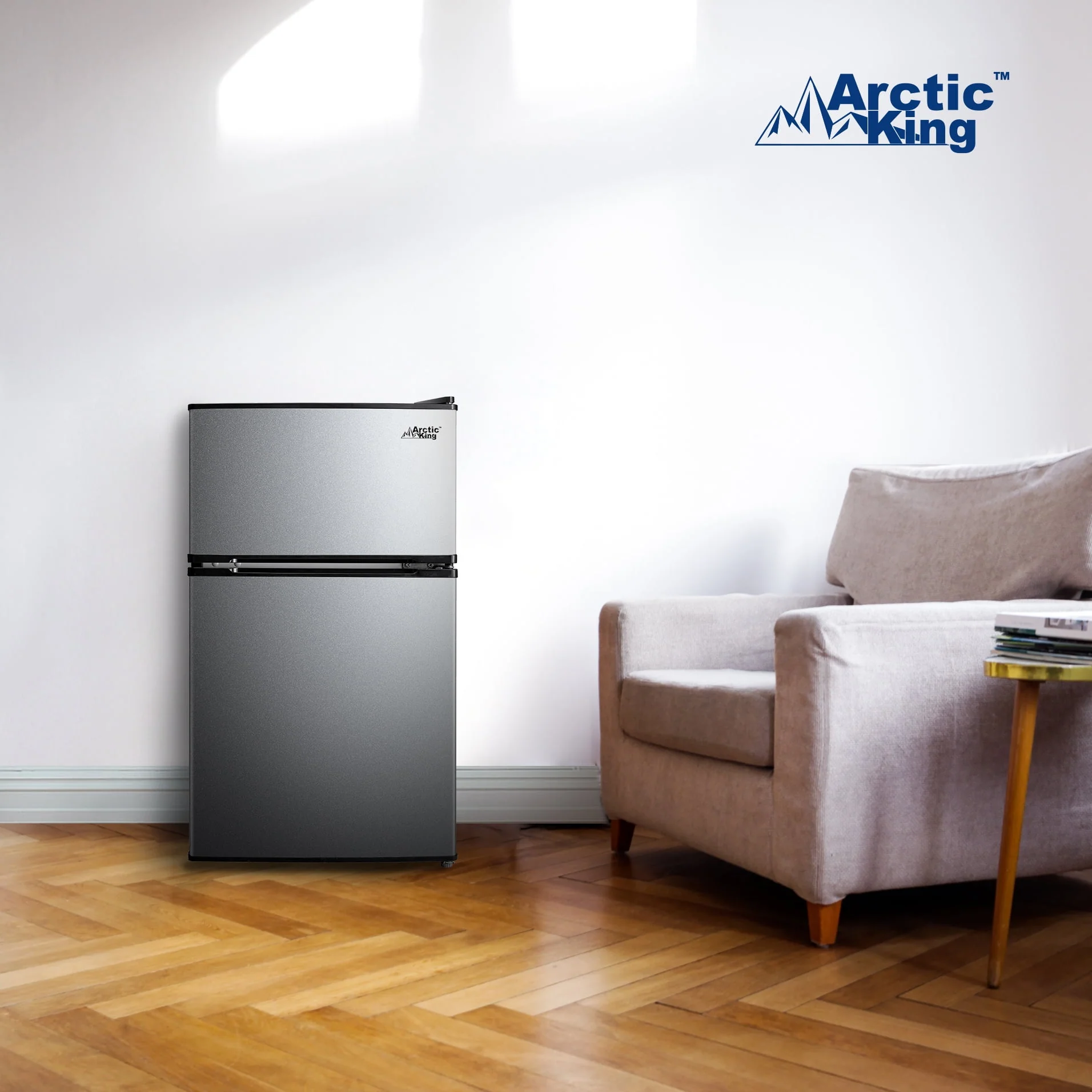 Arctic King 3.2 Cu ft Two Door Mini Fridge with Freezer, Stainless Steel, E-Star, ARM32D5ASL - Image 18