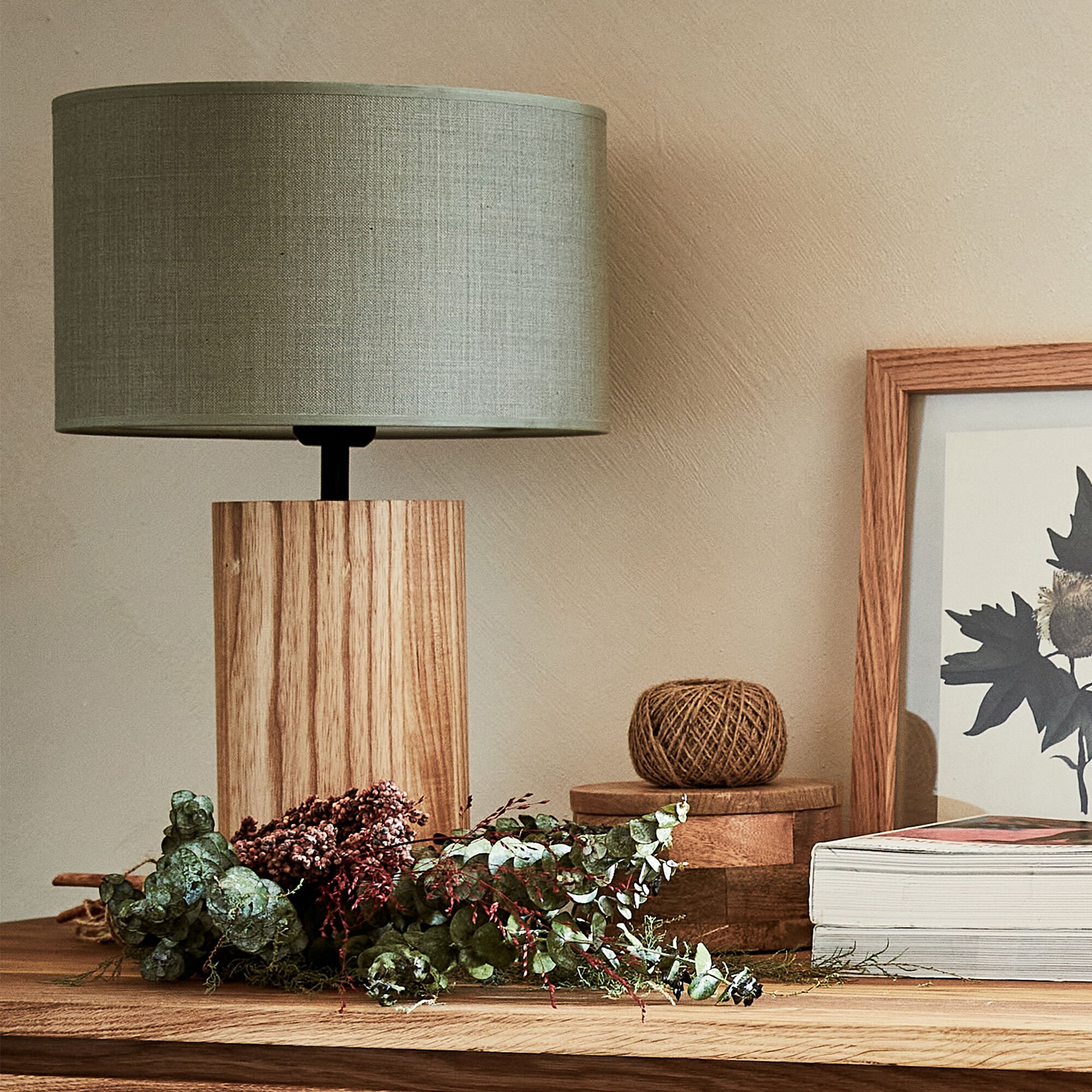 WAGO - Pied de lampe électrifié en chêne H34,5cm - naturel
