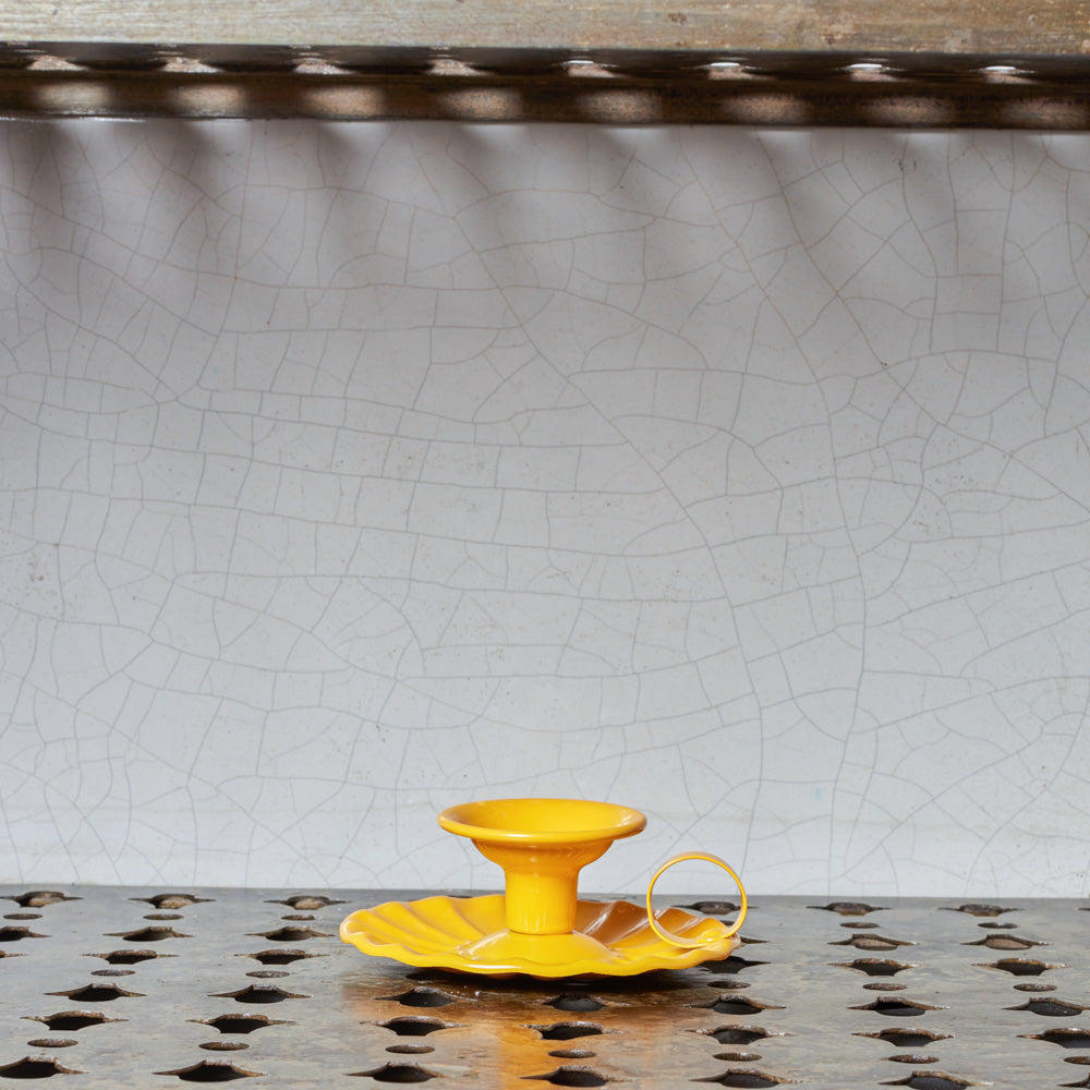 Bougeoir en aluminium - Jaune