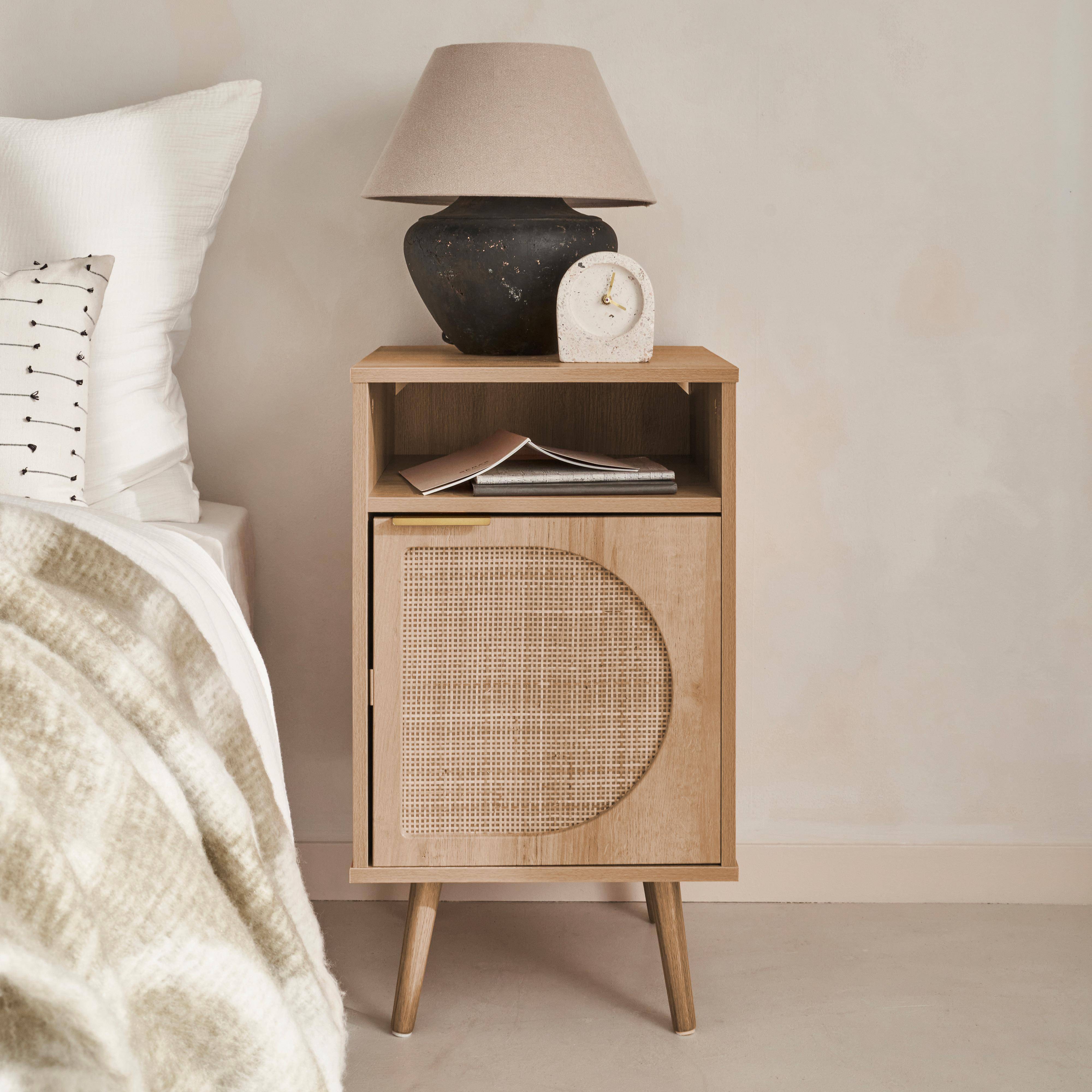 Eva - Mesita de noche con efecto madera, set de 2