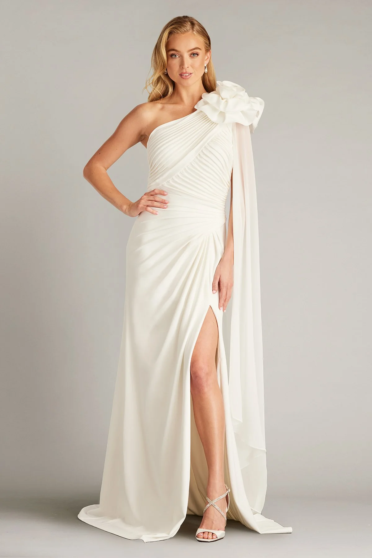 Amoret Rosette Shoulder Gown - Special Events Unlimited