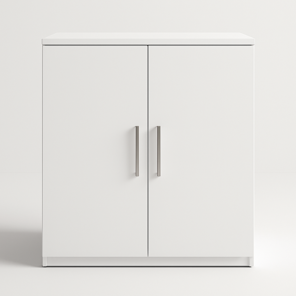 Armario de Madera MDF Blanco con Puertas Doble 80x40x90 cm