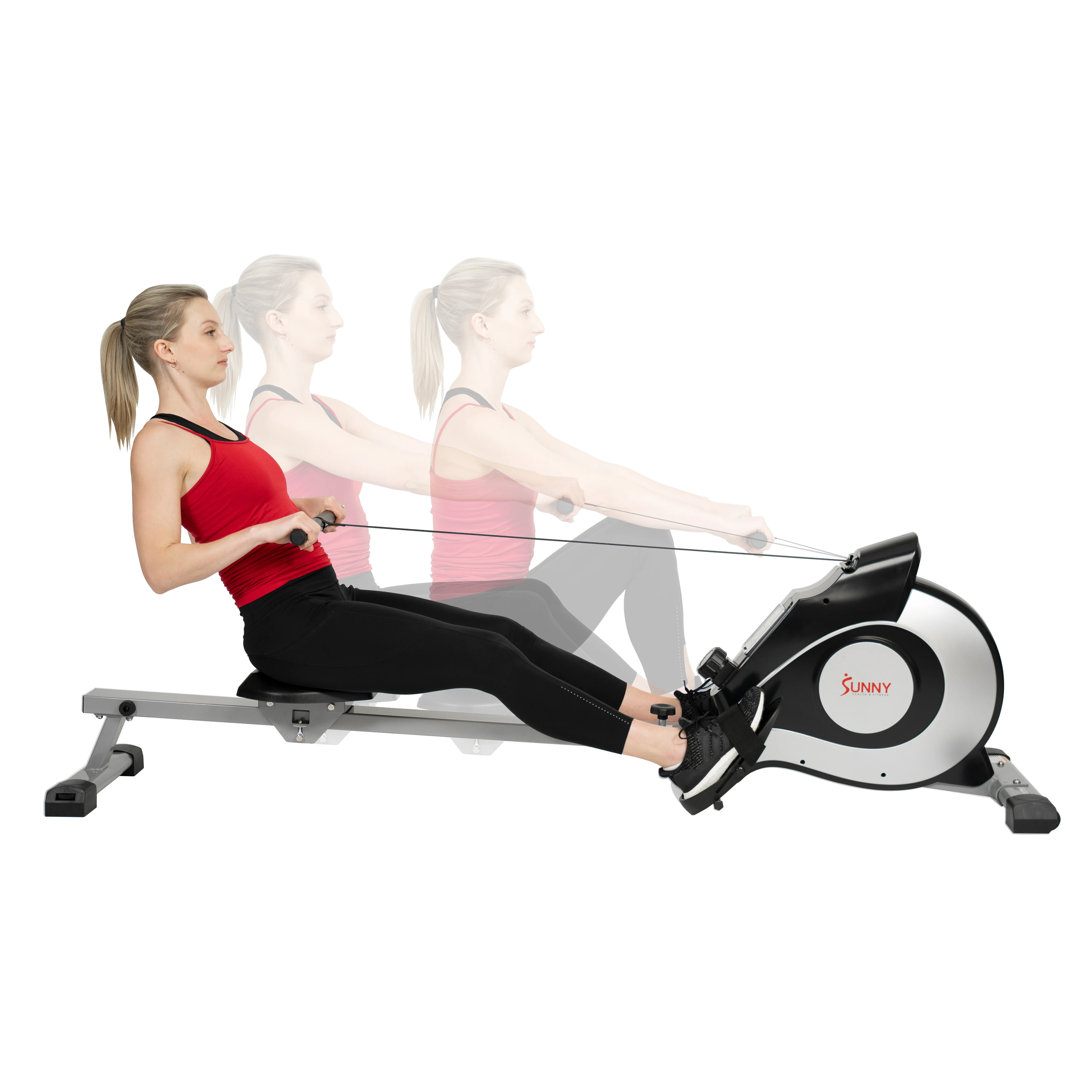 Sunny Health & Fitness 53.4" Extended Slide Rail Magnetic Rowing Machine Rower with Free SunnyFit App Membership - SF-RW5515 - Image 17