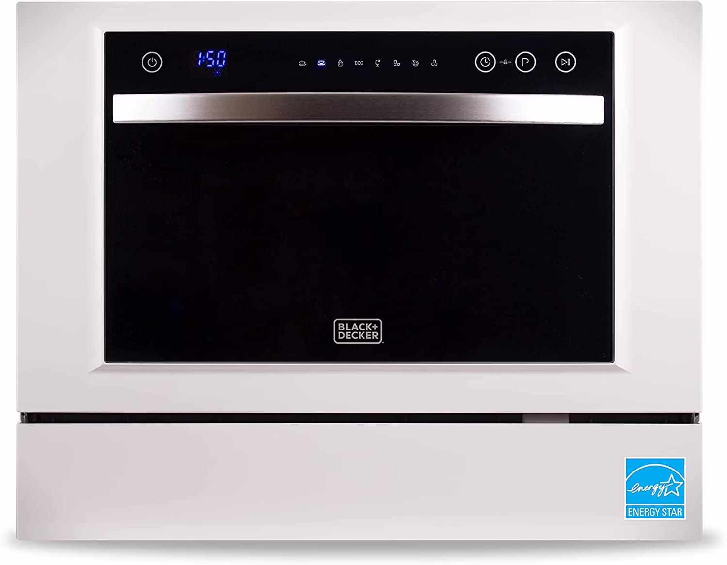 Black?? BCD6W Compact Countertop Dishwasher, 6 Place Settings, White(Solid Door)