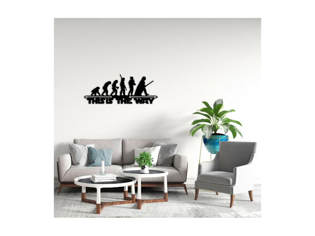 Decoración de Pared de Metal This is the Way, Negro, 70x1,5x28 cm, Hogarlujo