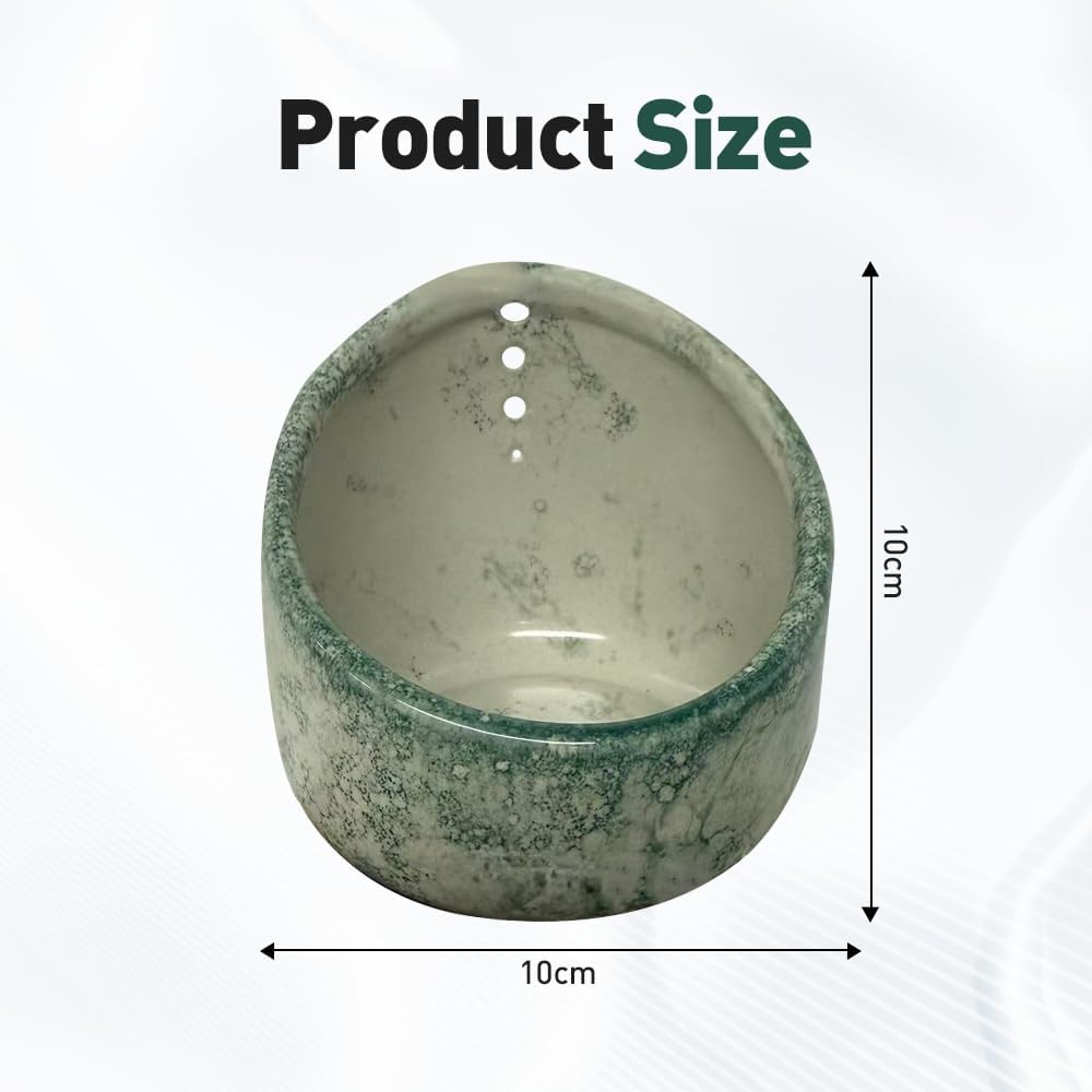 Pottery Herb Stripper Bowl, Upgrade Pottery Herb Stripper Cup Ceramic Herb Peeling Cup, Handmade Different Round Hole Sizes Suitable for Peeling Off The Leafy Assembly (A)
