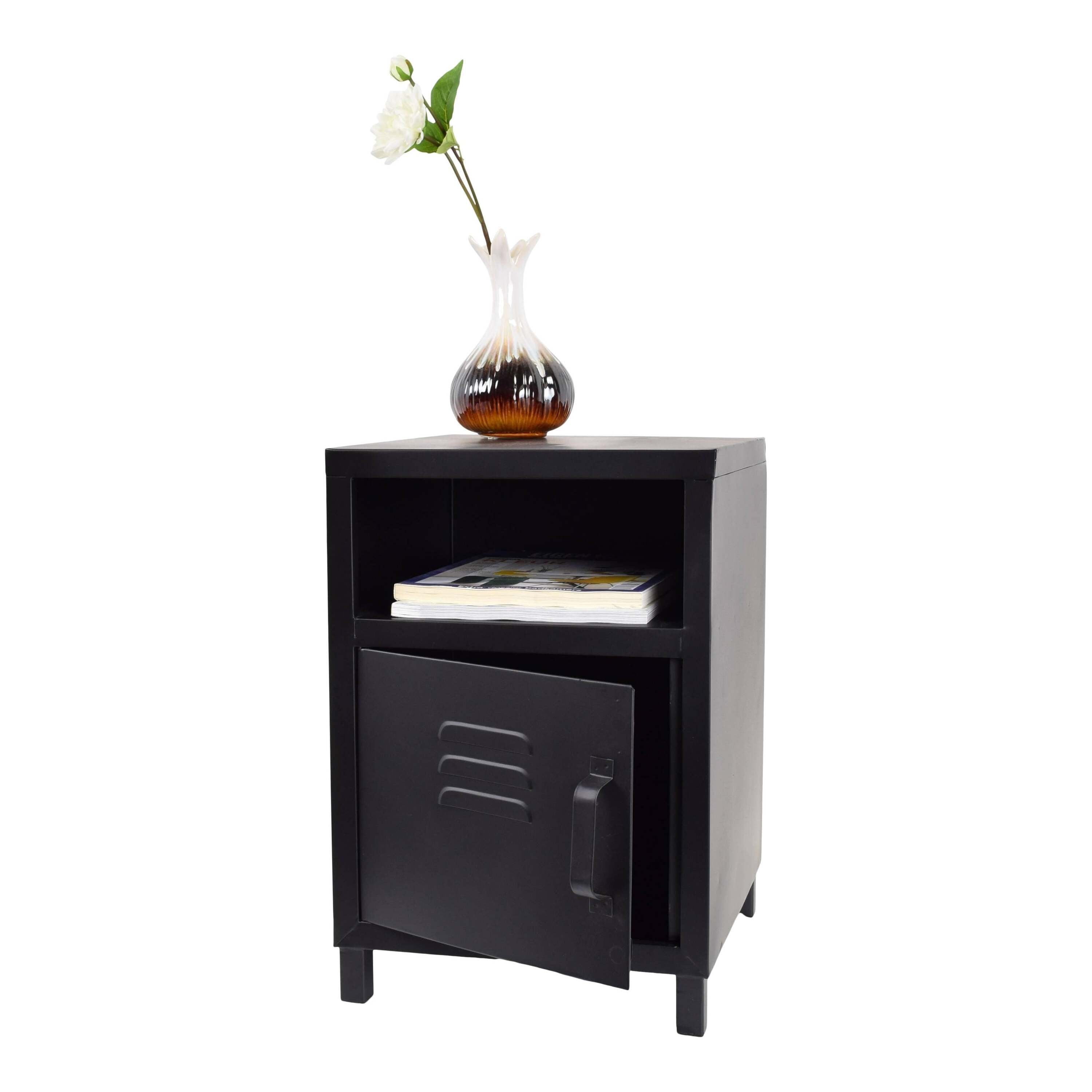 LOFT42 Mira Industrieel Nachtkastje - Metaal - Zwart - 51x35x35