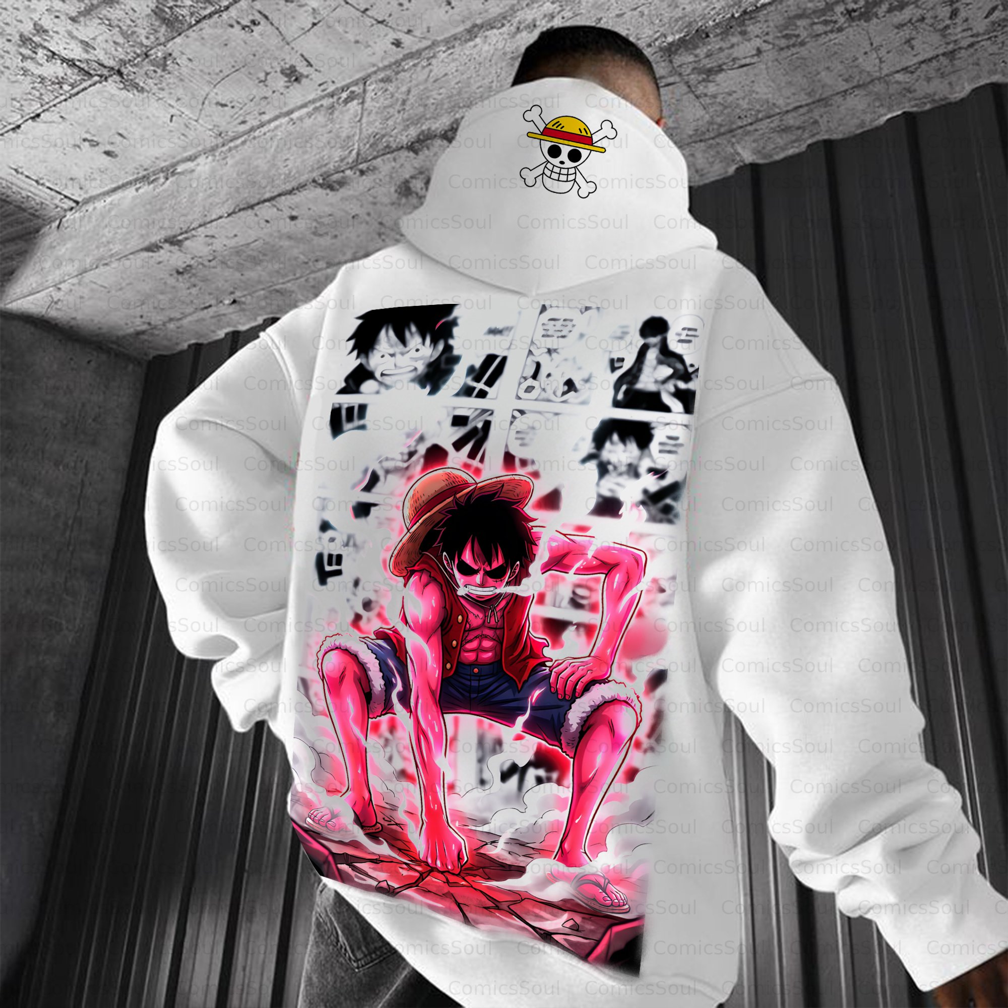 Plus Velvet Unisex Anime Graphic Streetwear Vintage Hoodie
