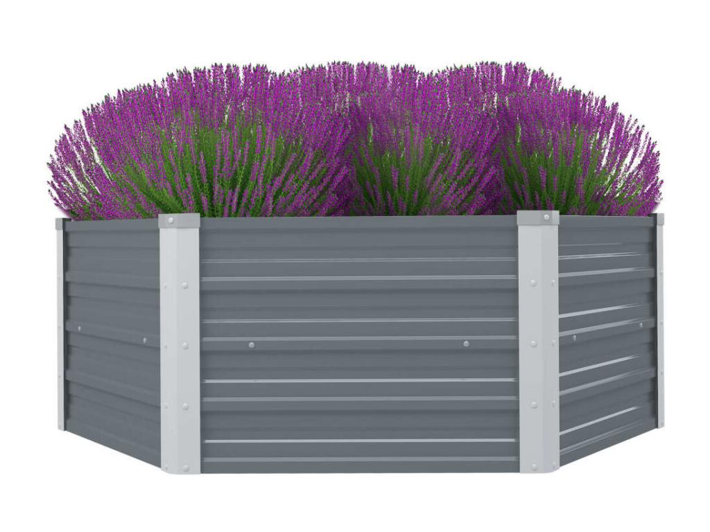 Decoratodo levada 129x129x46 cm acero galvanizado gris