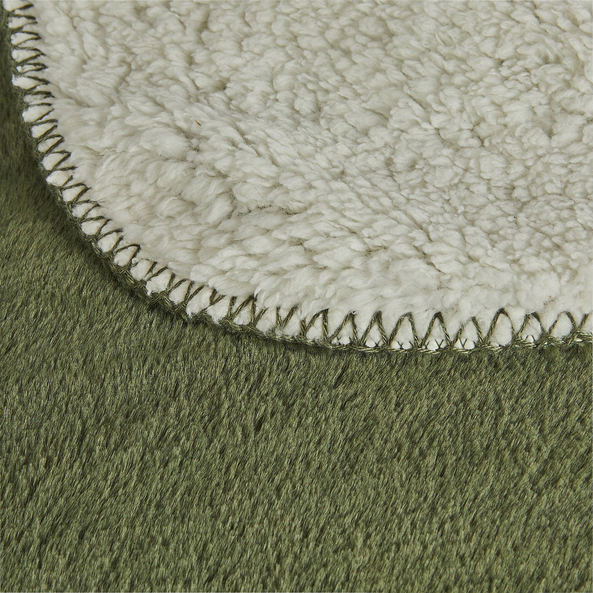 MARIUS - Couvre-lit imitation fourrure- vert cèdre 180x220cm