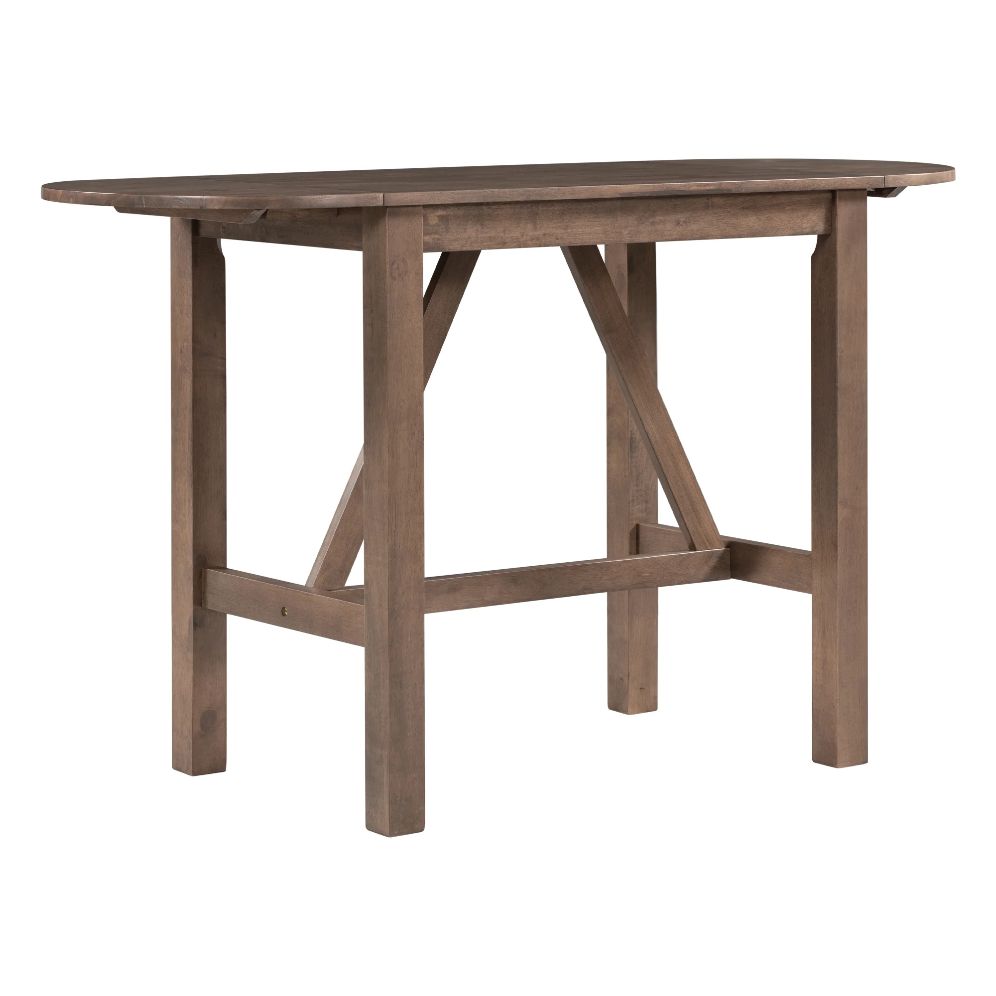 Harper & Bright Designs 3 Piece Wood Folding Dining Table Set Drop Leaf Table with 2 Padded Counter Height Dining Chairs for Small Place, Brown - Image 11