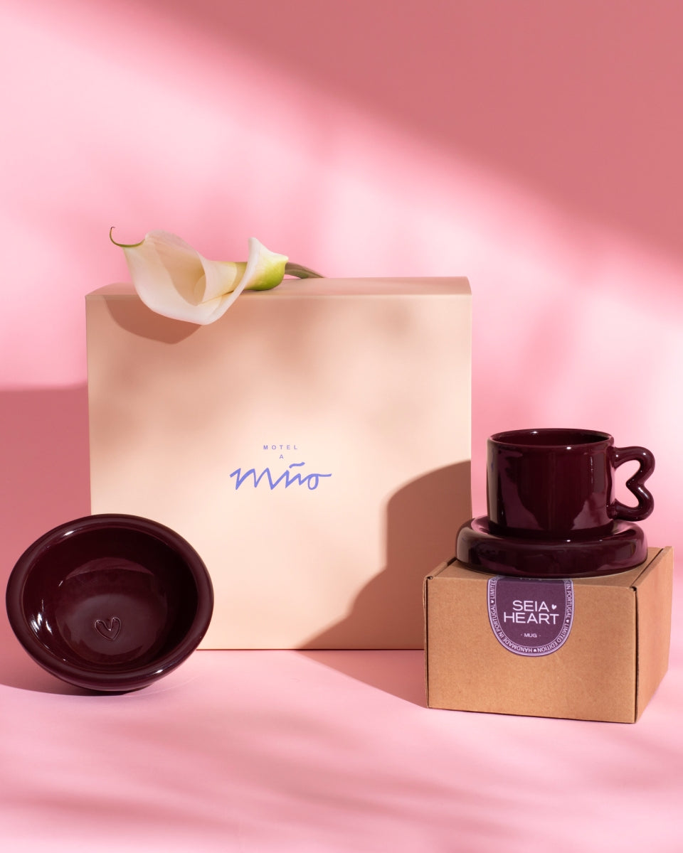 Seia Geschenk-Set Herz burgund 4-teilig