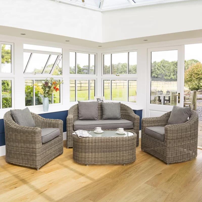 WAYFAIR Rowlinson Bunbury Rattan Sofa Set