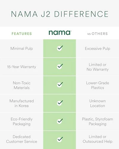 Nama J2 Cold Press Juicer – Self Feeding for Hands Free Operation with Wide Mouth Hopper for Whole Recipe Loading, Zero Waste Masticating Juicer For More Juice, Less Pulp – Easy Cleanup & Assembly: Home & Kitchen