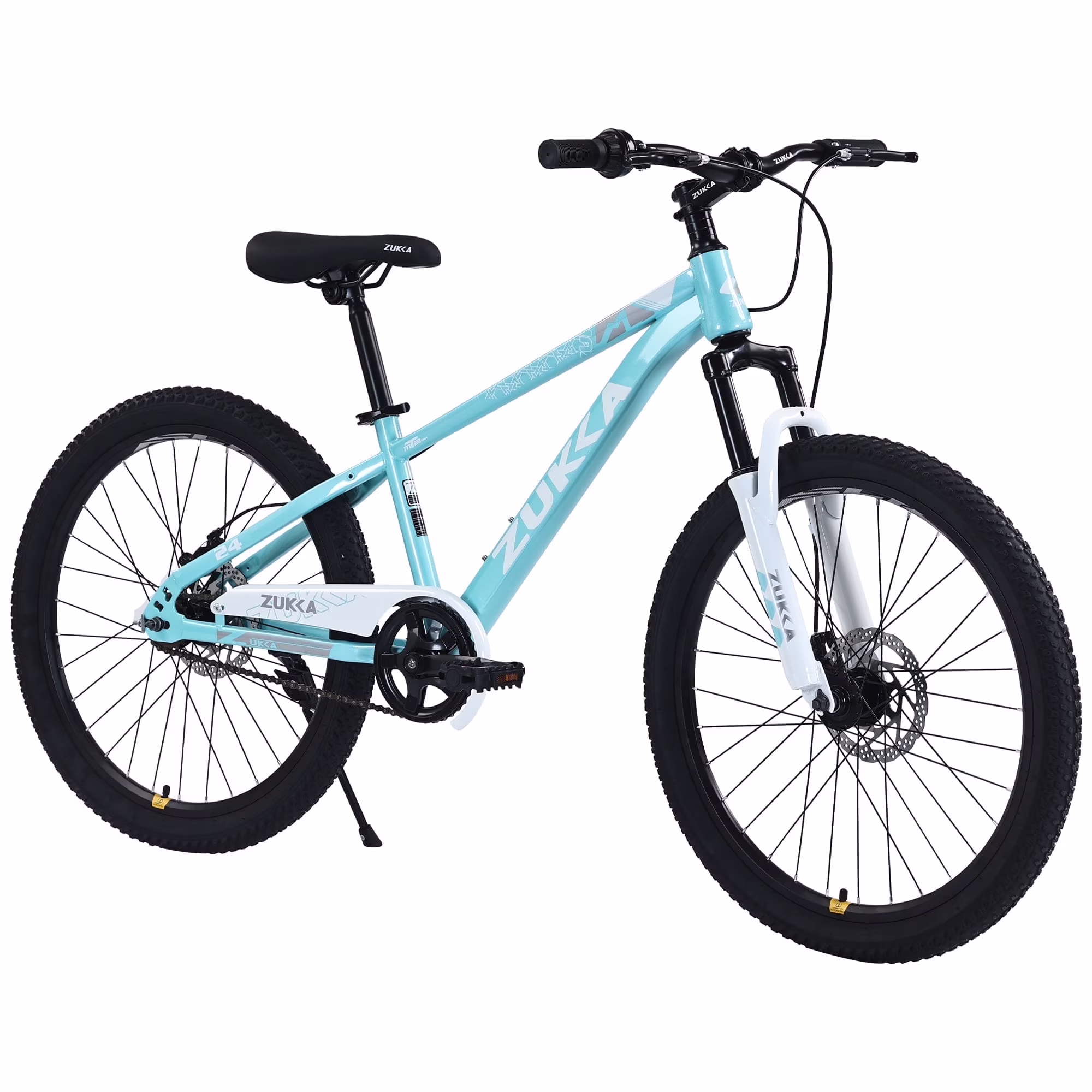 Zukka 20 in Kids Mountain Bike Steel Frame Hardtail Bicycle for Child Aged 7 - 10 Years Pink(Mint/24")