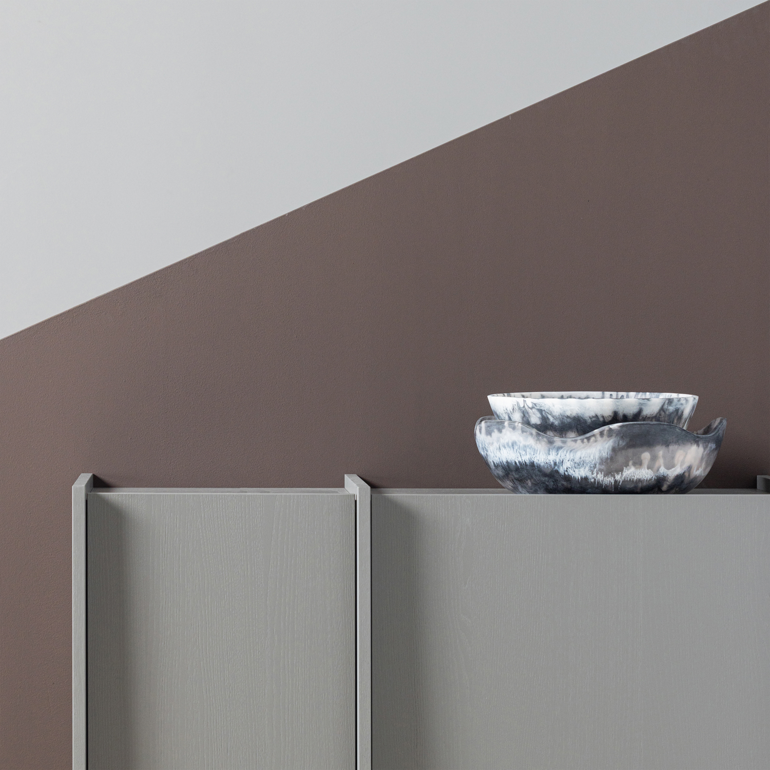 WOOOD Evo Decoratieschaal Epoxy - Zwart - Melange - 11x37x36