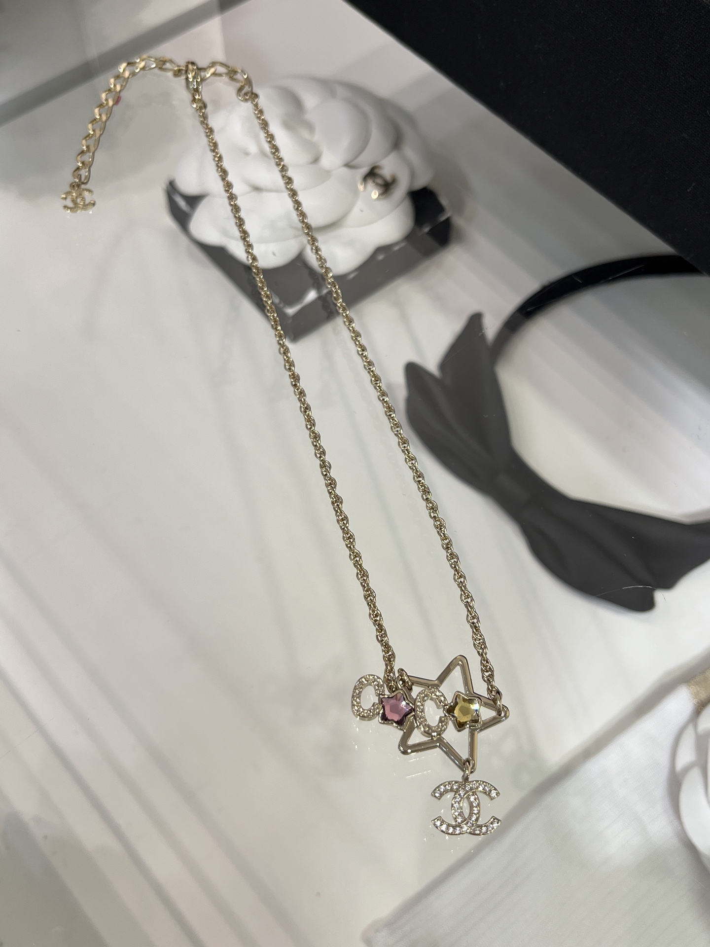 Chanel Rhinestone Star Coco CC Necklace - Original Replica Club