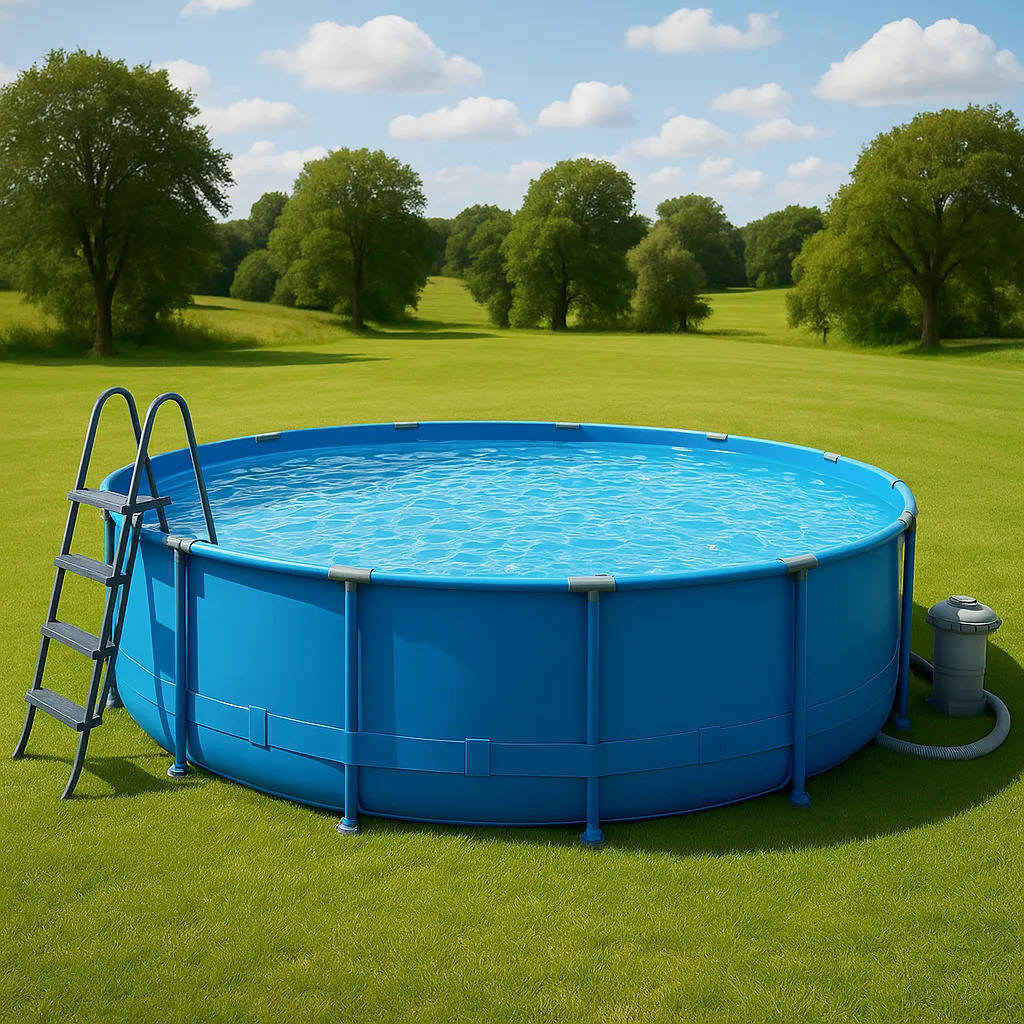 Piscina tubular redonda, Piscina ensamblable, Piscina, Azul, PVC/triple capa, Exterior/jardín, 457x107 cm LAmlYqx699tN
