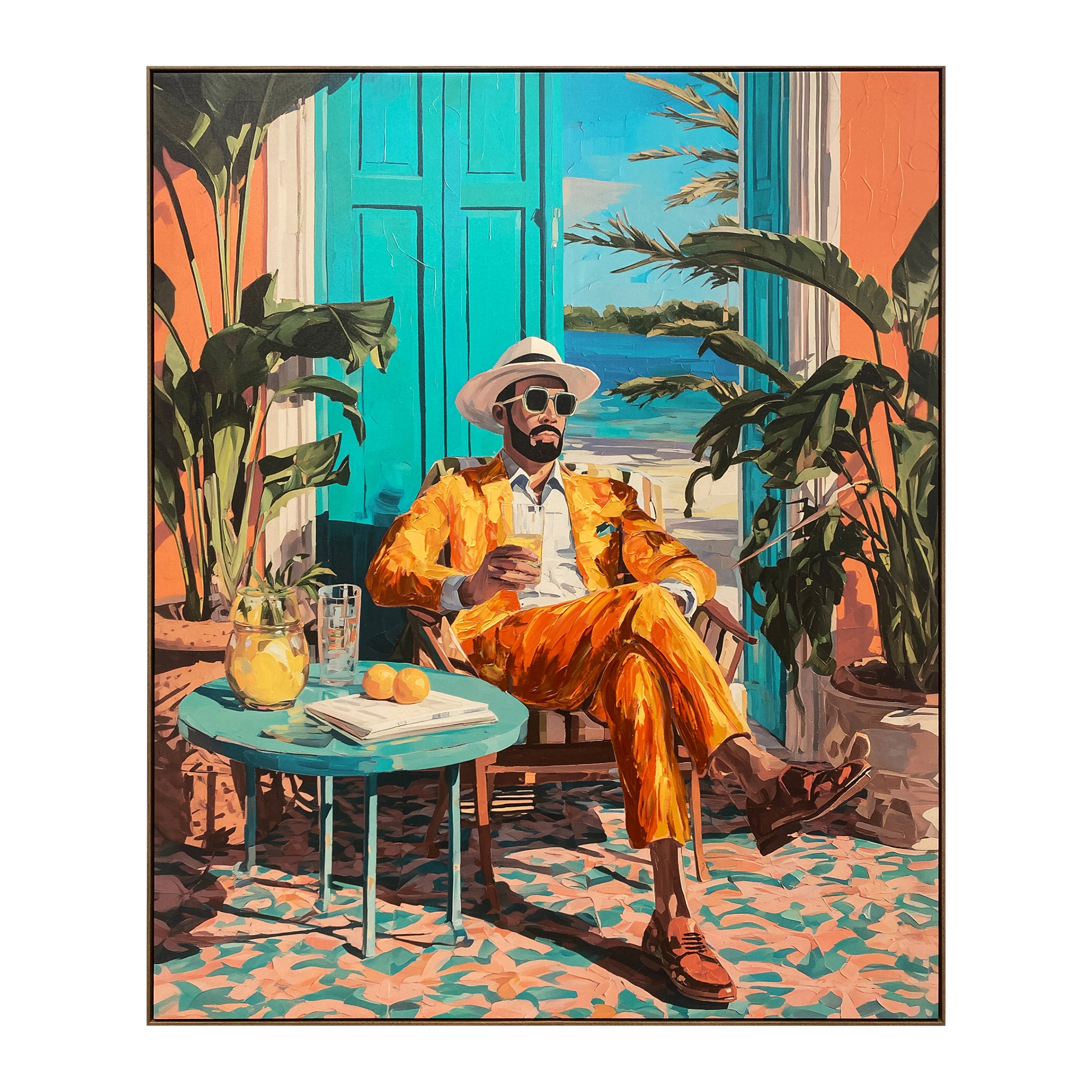 Blokker Tropic Gent Schilderij 100 x 120 cm - Walnoot