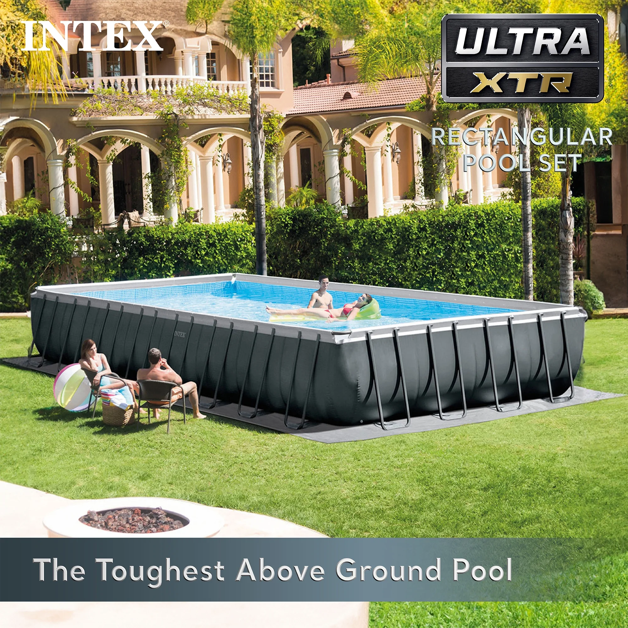 INTEX 32ft x 16ft x 52in Ultra XTR Above Ground Pool, Floats (2 Pack), & Inflatable Cooler - Image 3