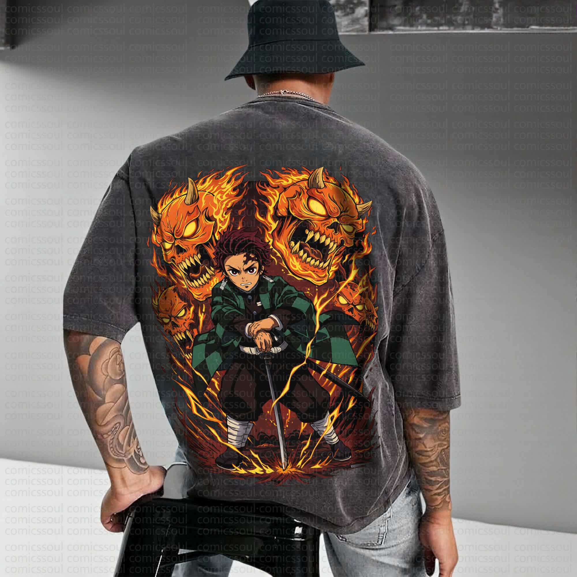 Unisex Anime Inspired Vintage Washed T-Shirt丨Comicssoul