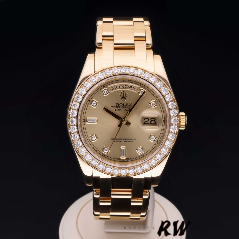 Rolex Day-Date 18948 Champagne Diamond Dial Special Edition 39MM Mens Replica Watch