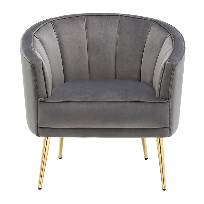 Randolf Velvet Accent Chair in Silver Orchid