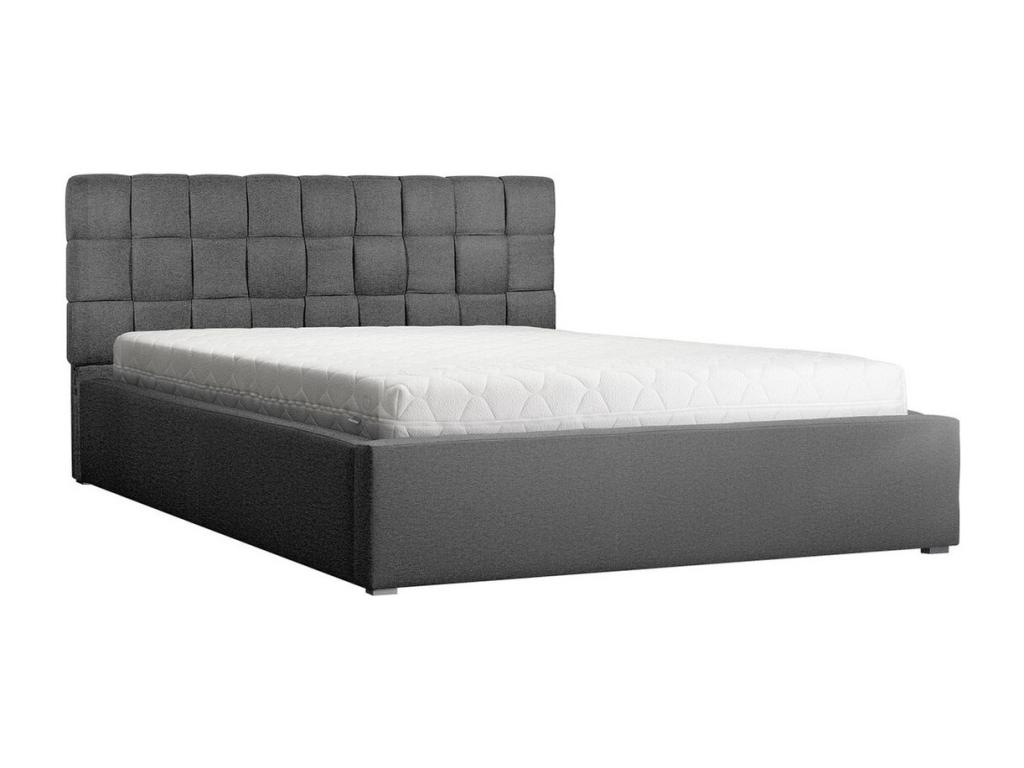 Cama Pomona 106, Doble, Gris, 160x200, Tapiz, Somieres, 180x223x93cm