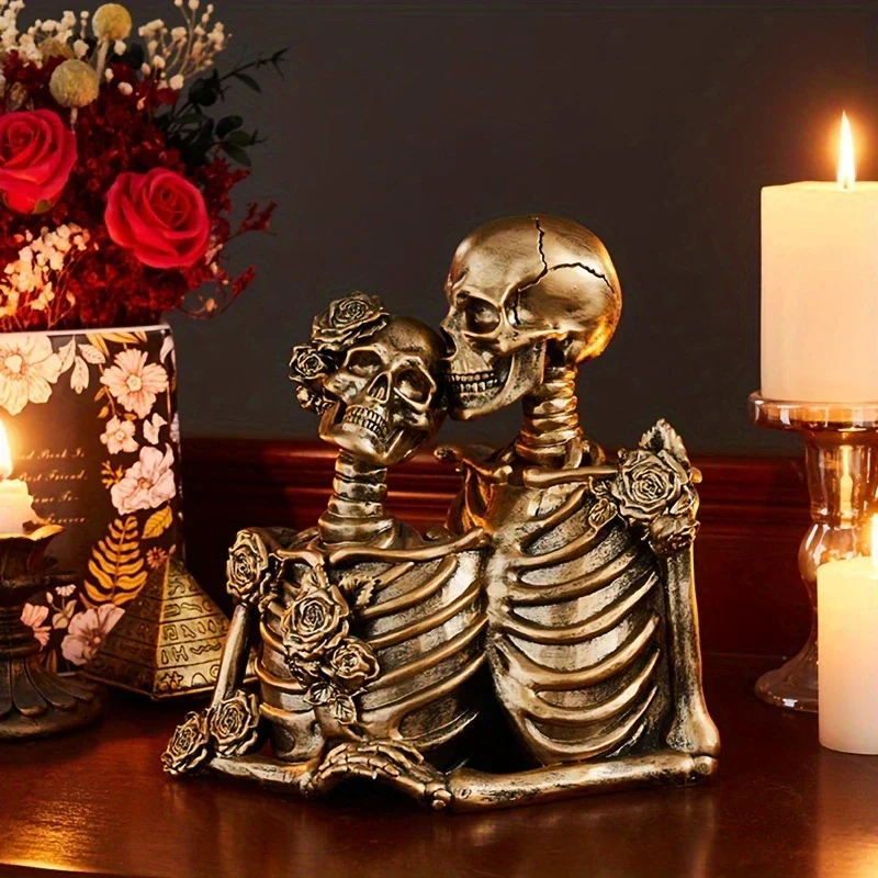 SkullMates™ - Vintage Elegant Gothic Skeleton Couple Figurine - Image 2 SkullMates™ - Vintage Elegant Gothic Skeleton Couple Figurine - Image 2