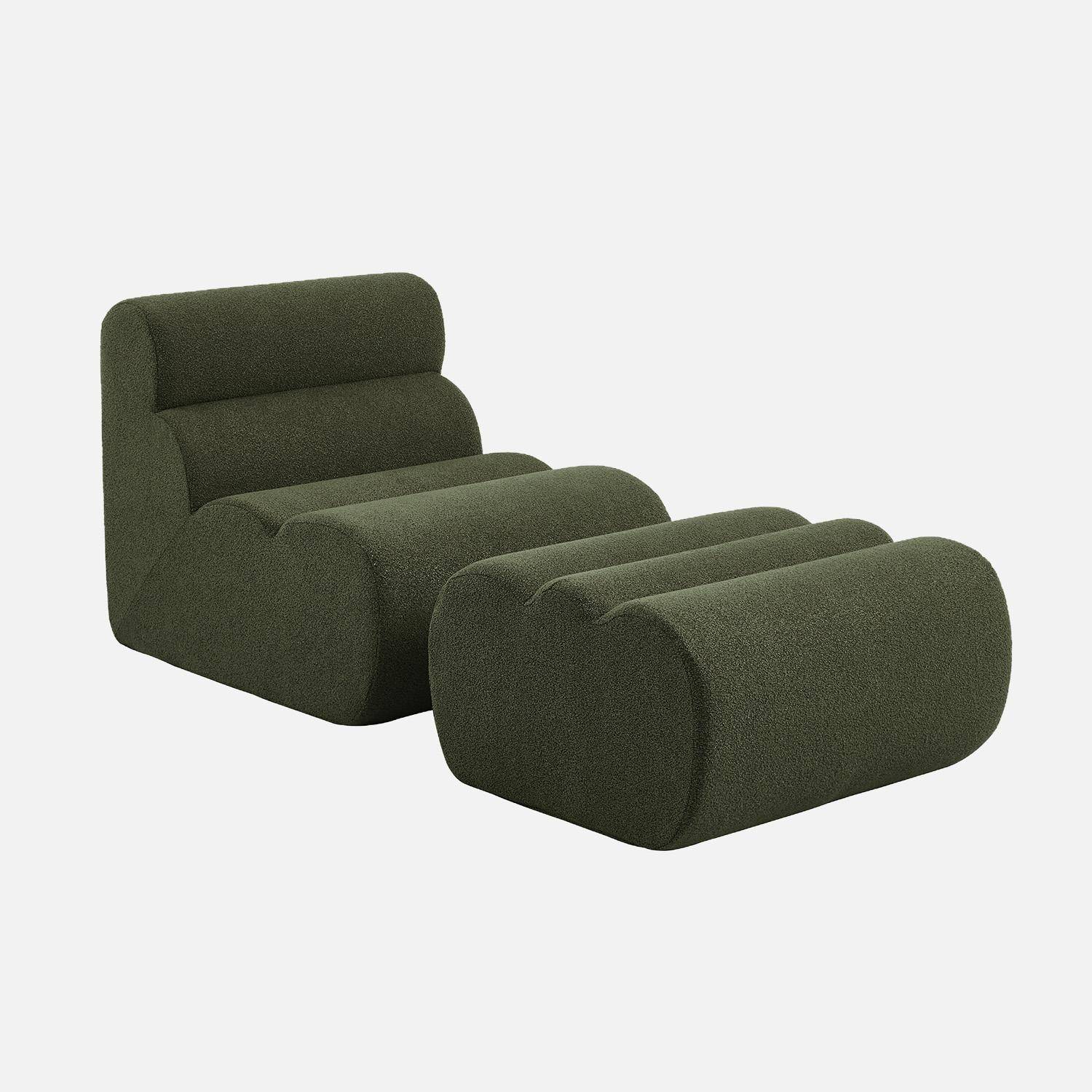 Nova - Sillón de borreguito texturizada con reposapiés