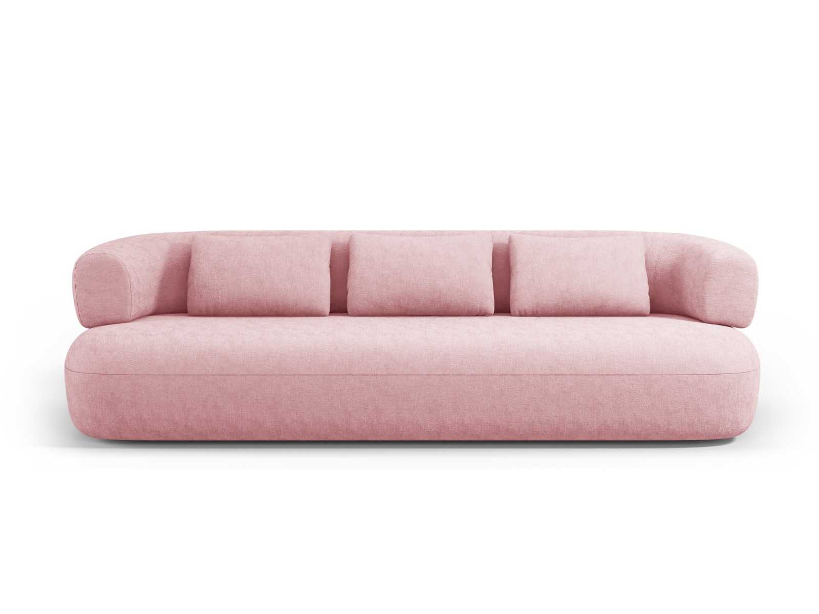 Sofá de 4 plazas en tejido chenilla color rosa ww8686c2
