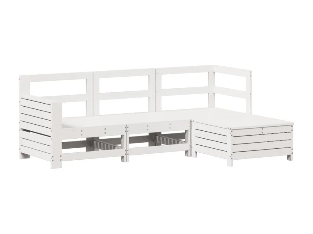 Juego de sofás de jardín 4 pzas Sancaldeco maciza de Sancaldeco blanco 57146LQZT