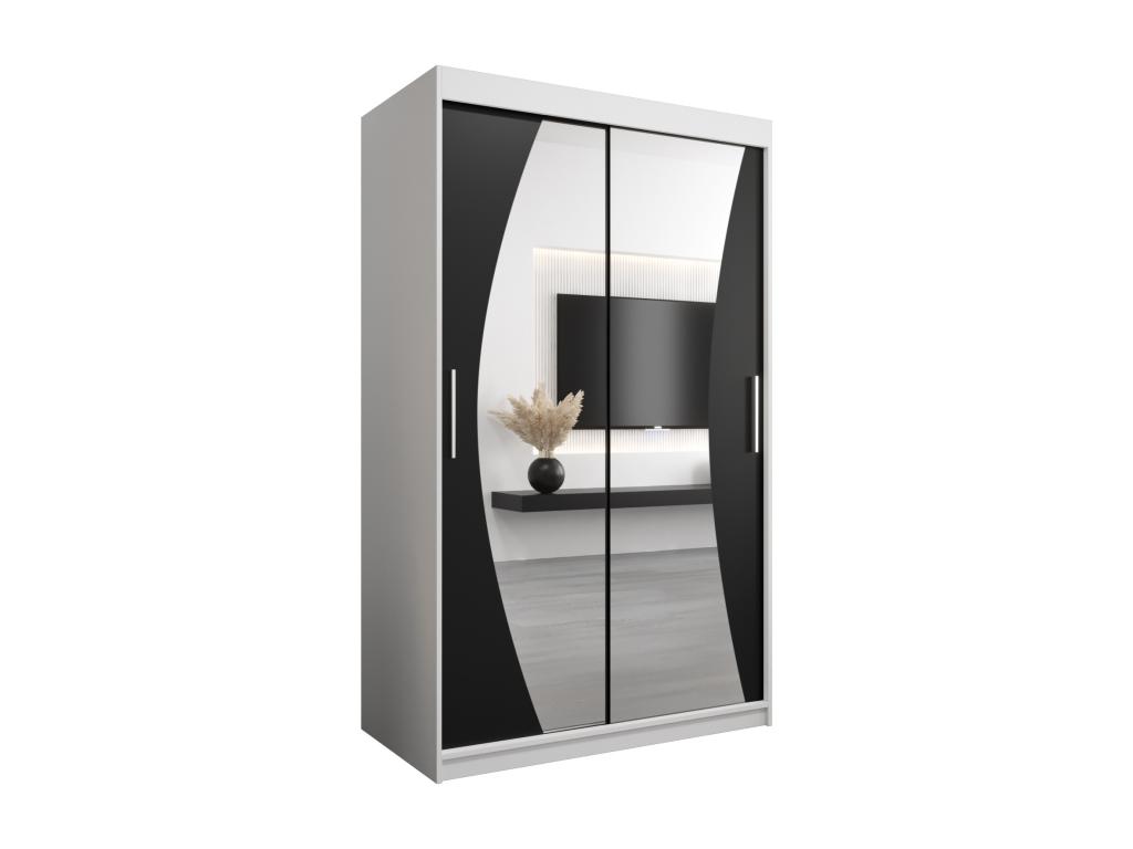 Armario Wave de puertas correderas 200/120/62 2 puertas (blanco/negro)