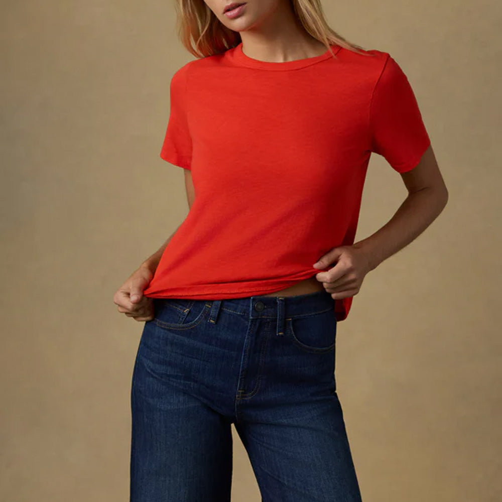 Faherty - T-shirt Sunwashed - Rouge
