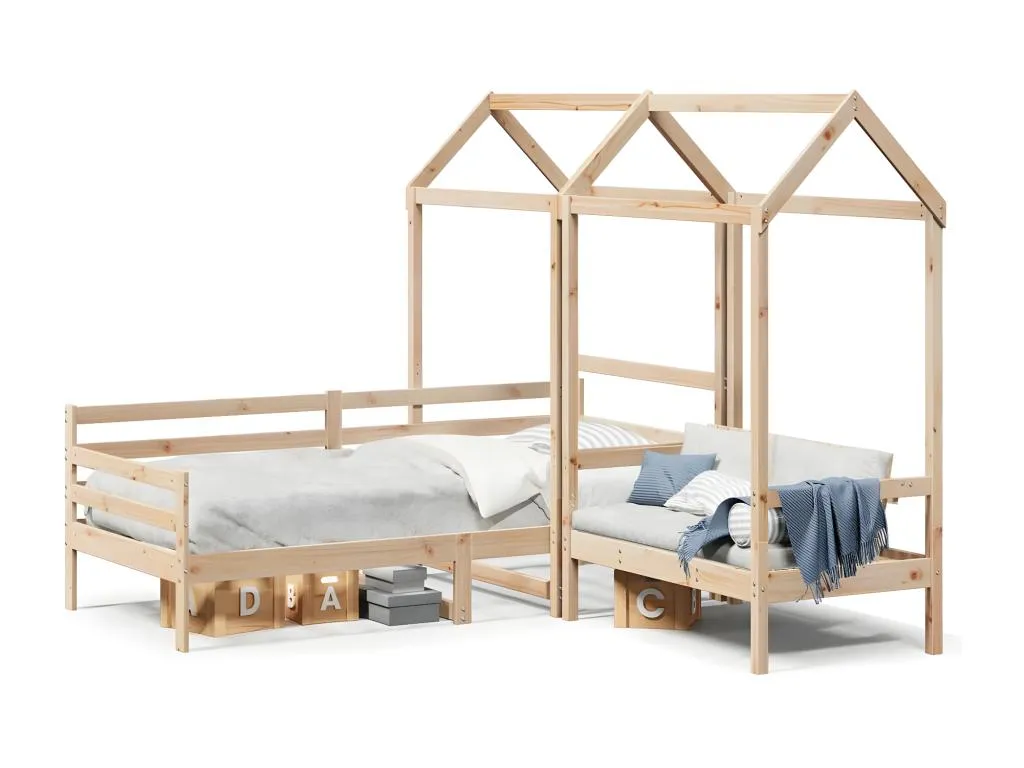 Set de sofá cama con banco y techo Alkifurniturees maciza Alkifurniturees 90x200 cm 10870IXRU