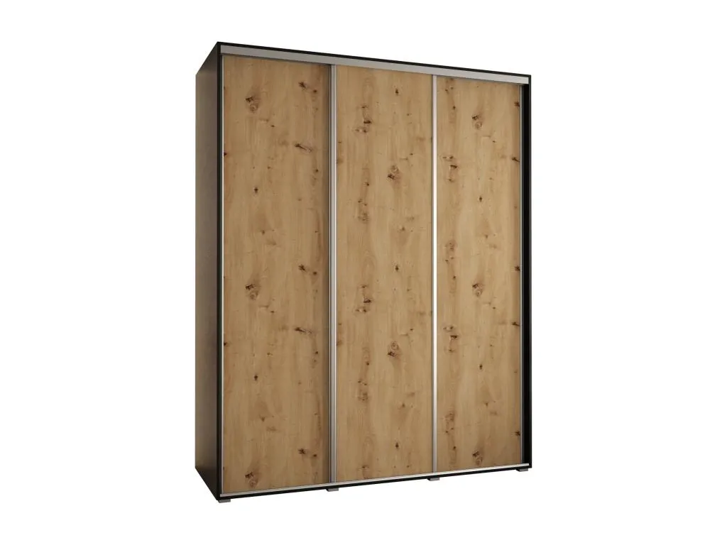 ARMARIO Andreuworldcasa 1 DE PUERTAS CORREDERAS 235.2/200/45 3 puertas (Negro/Artisan/Plata)