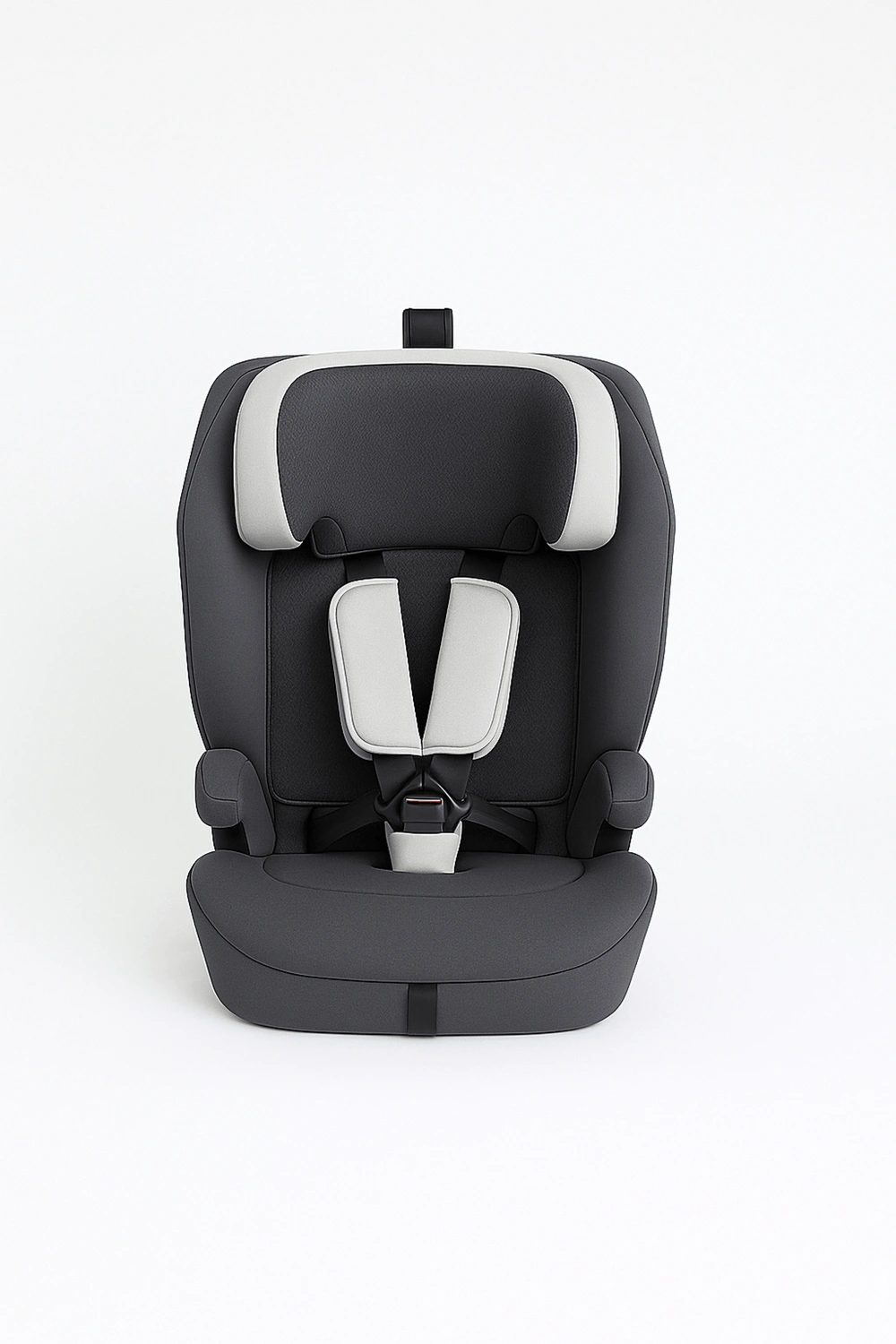 Silla infantil con respaldo ajustable en 4 posiciones, hasta 22 kg, con protección lateral y arnés de 5 puntos, color negro gris, apta para 0 a 6 años, reposacabezas ajustable en 6 alturas