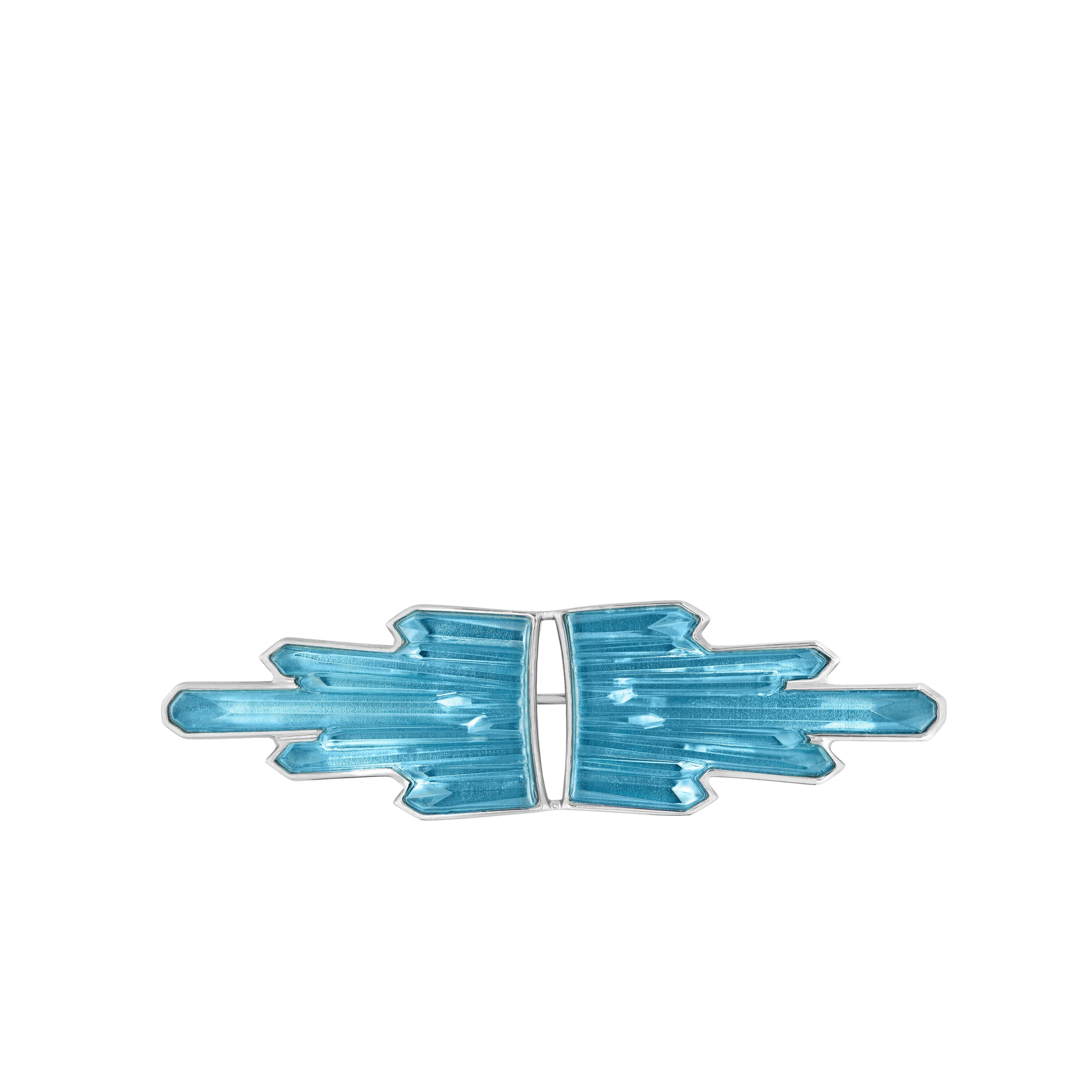 BROCHE TERRAMINERAL - CRISTAL BLEU PERSÉPOLIS, ARGENT