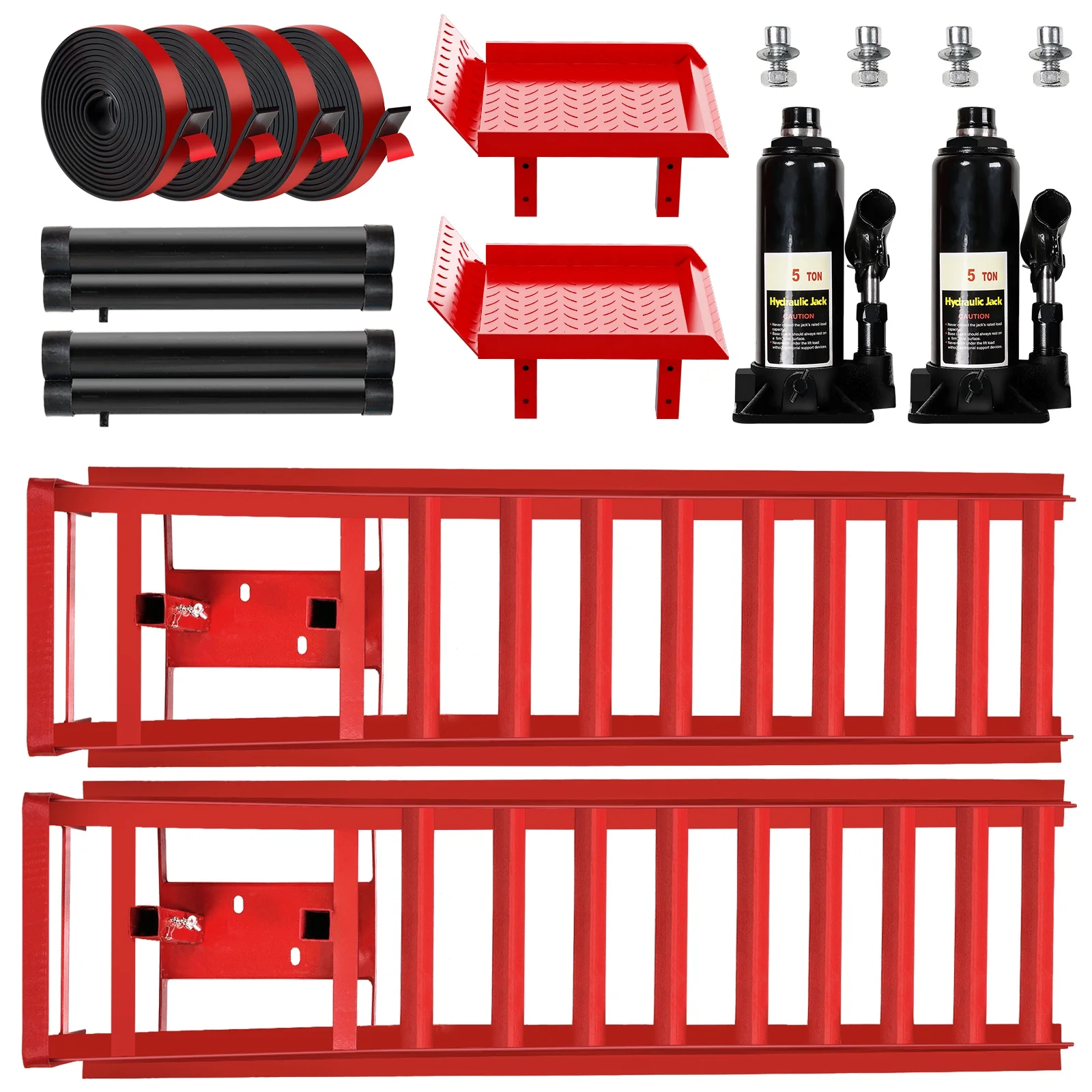 Lafati 2-Pack Hydraulic Car Ramps: Heavy-Duty Vehicle Ramps with 5T / 10000lbs Jack Load Capacity, Portable Design for Effortless Oil Changes and Car Lifts - Image 10
