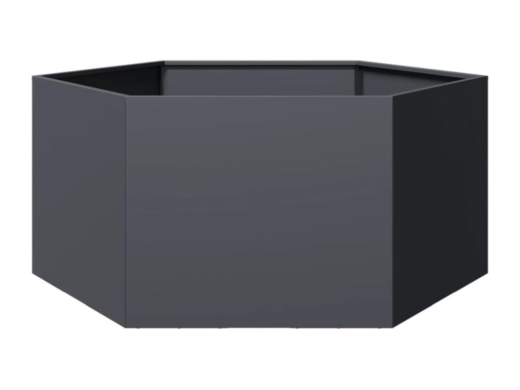 Decoratodo hexagonal de acero gris antracita 104x90x45 cm