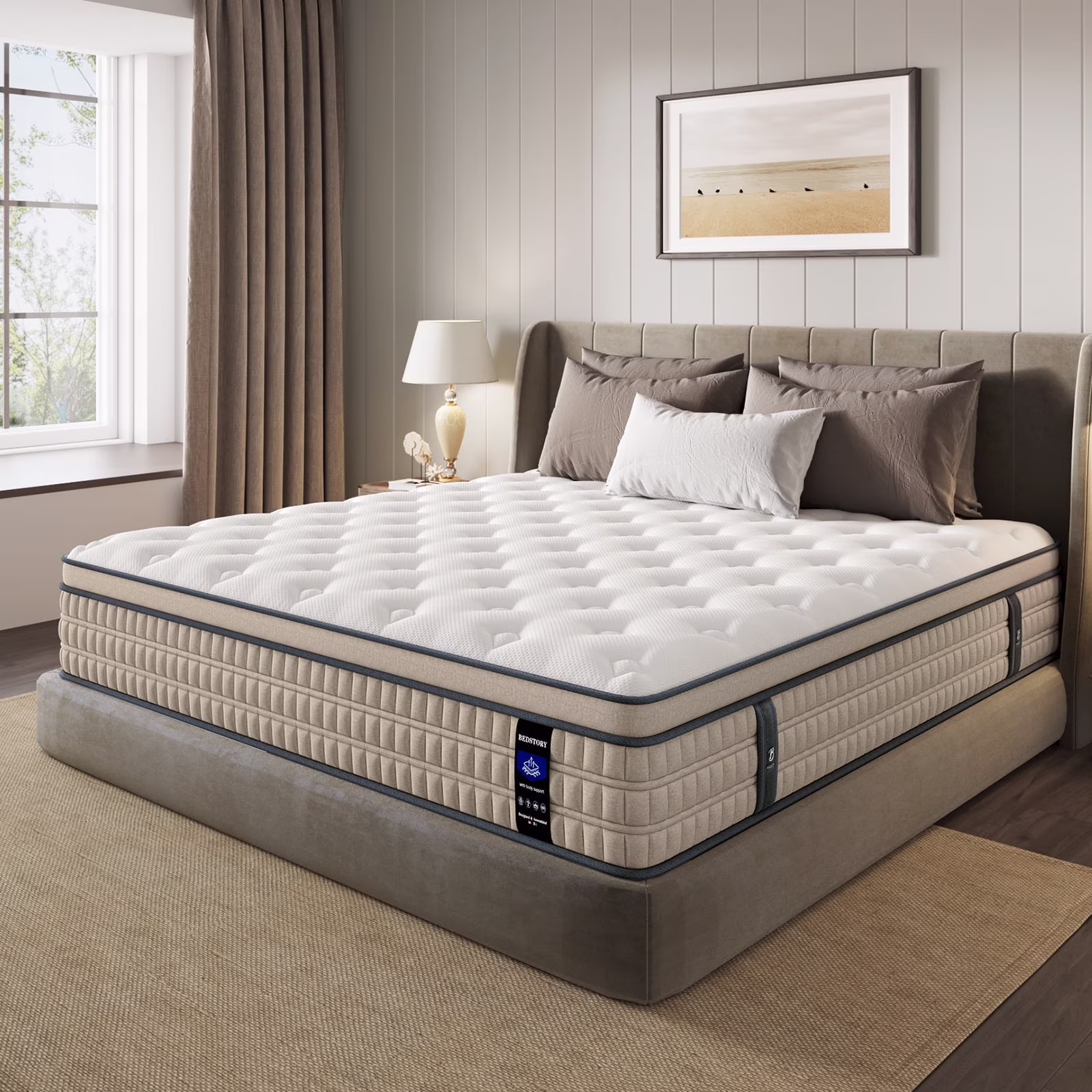 Sleepmax 12 in Queen Size Firm Hybrid Mattress, 365 Night Trial, Motion Isolation Pressure Relief, Certipur - US Certified, Adult(Twin/12 in)