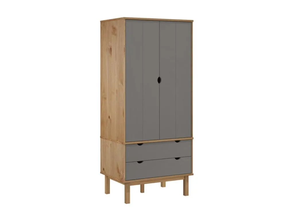 Armario Alkifurniturees maciza Alkifurniturees marrón y gris 76.5x53x172 cm 86989QDRZ