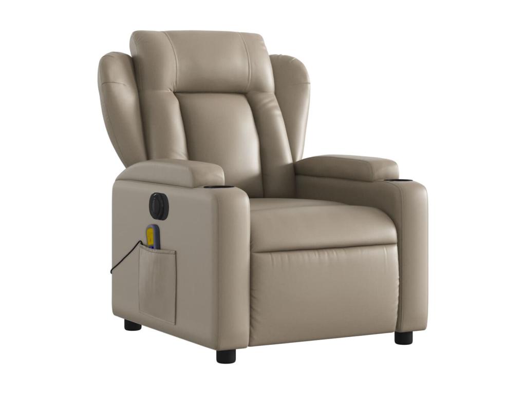 Sillón reclinable de masaje eléctrico cuero sintético capuchino