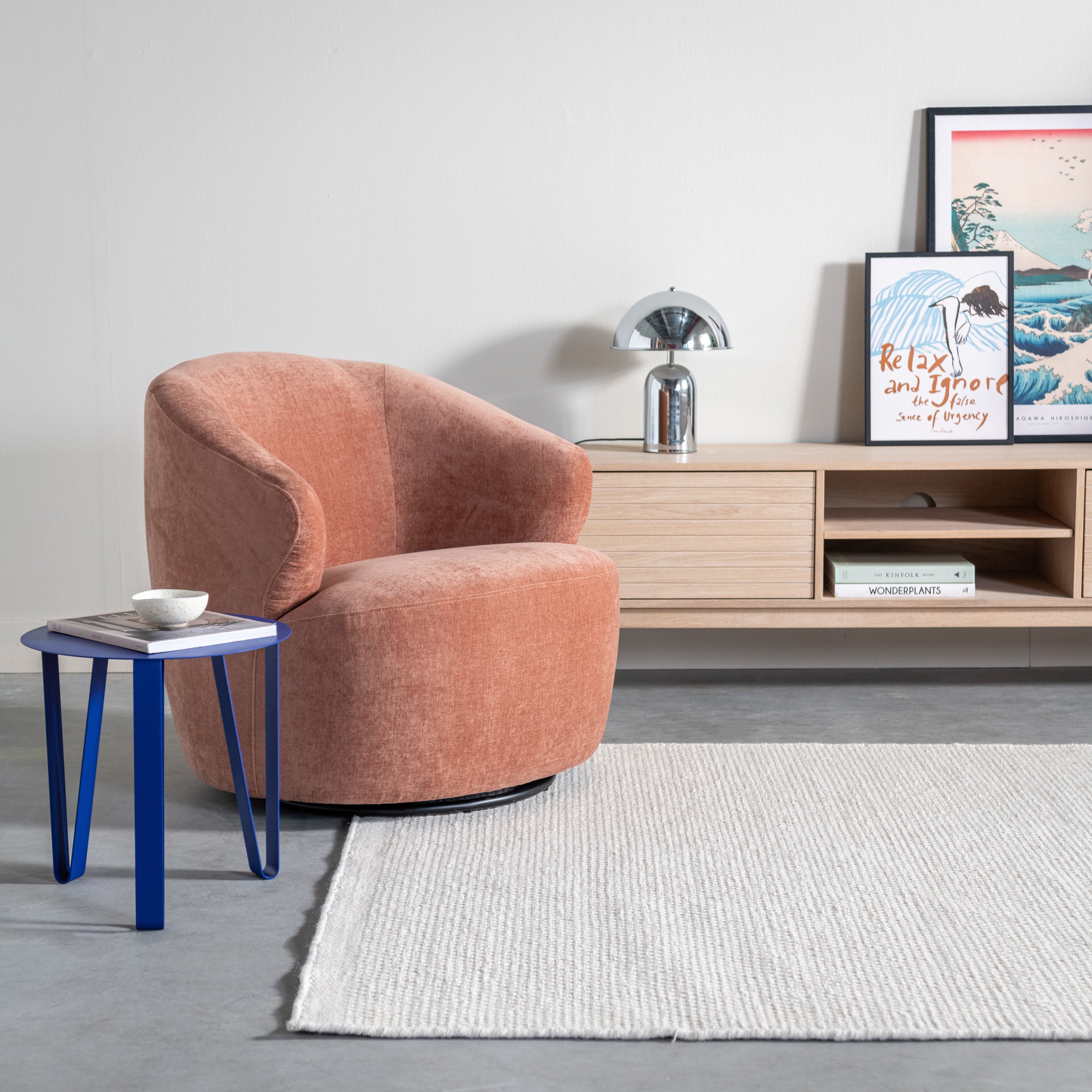 Blokker Hug Draaibare Fauteuil - Chenille - Terra