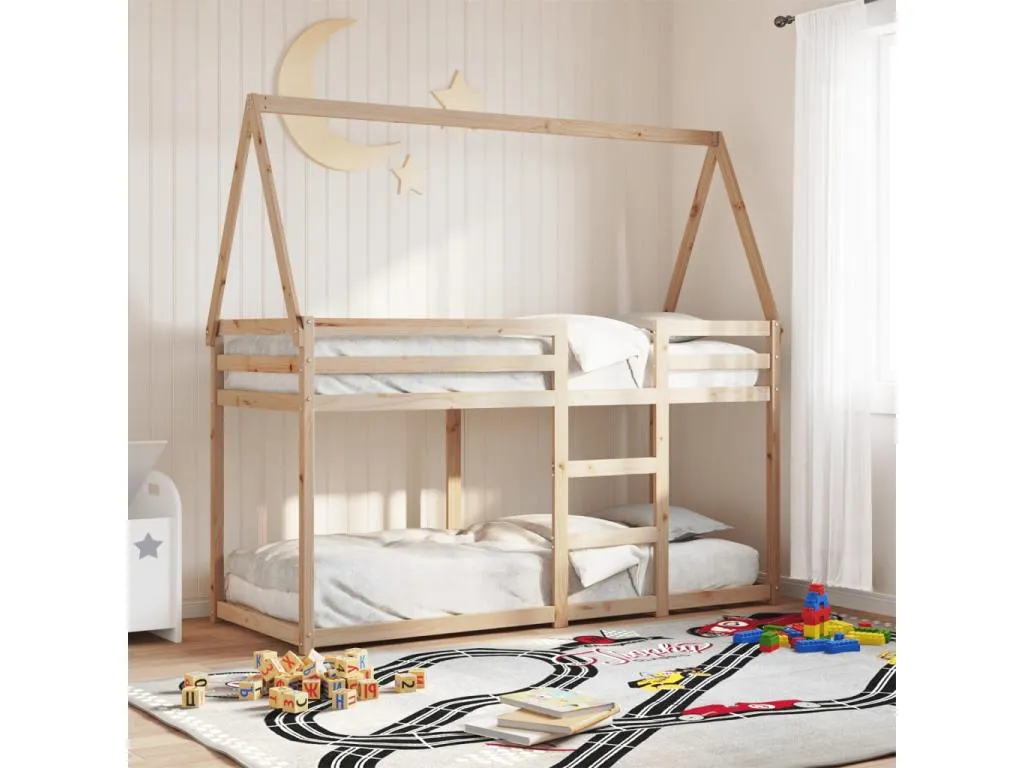 Cama litera con techo Luxmbls maciza de Luxmbls 90x200 cm 75077KSRP