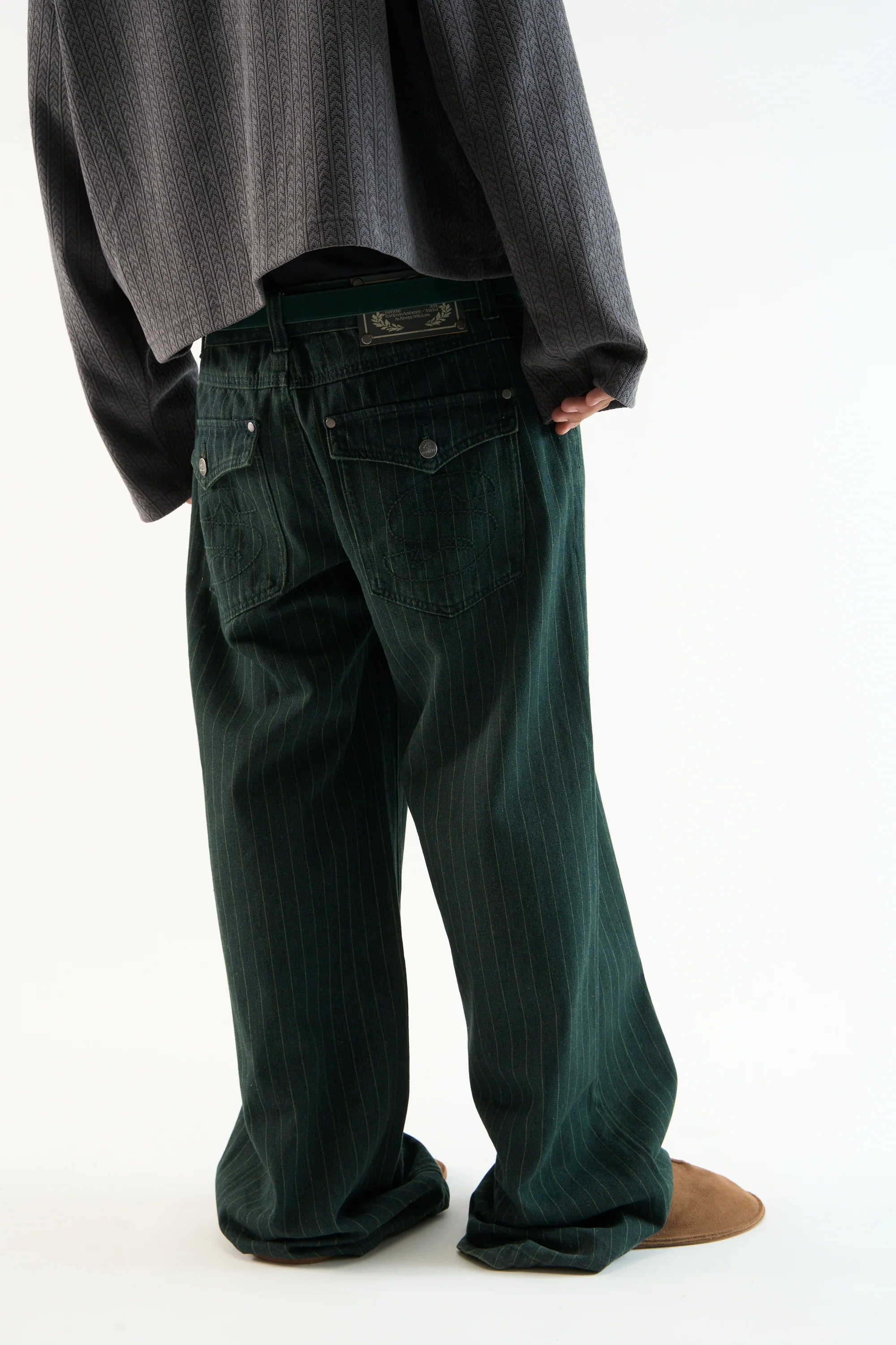 Pinstripe Carrie Brown Pants