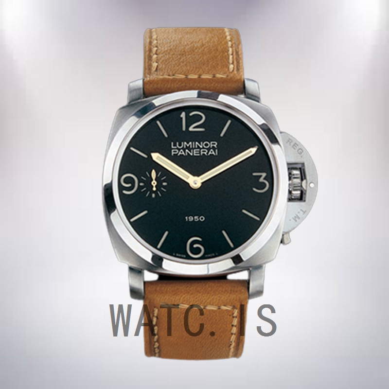 Panerai Luminor 1950 PAM00127 44mm Men's Silver-tone Black Dial