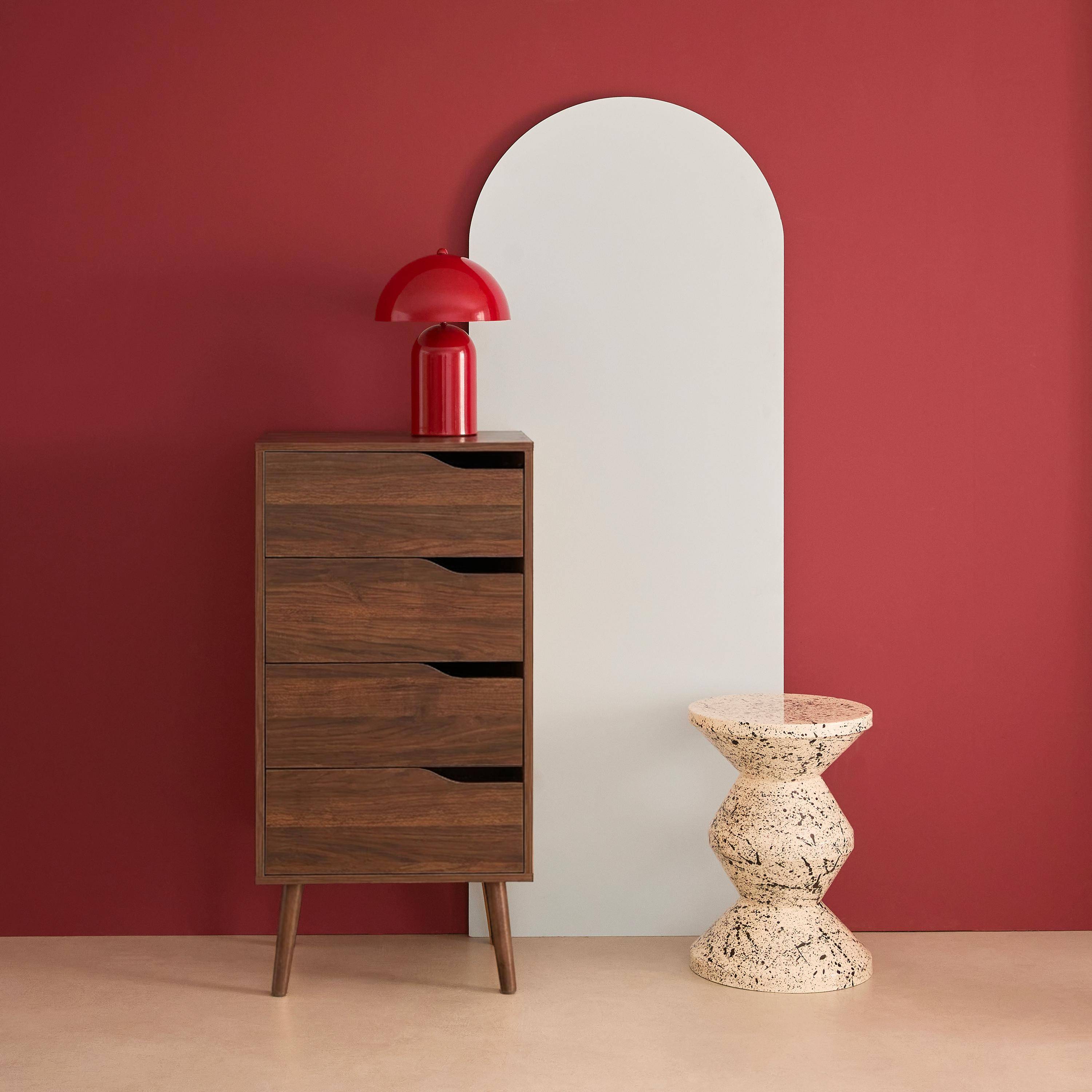 Nepal - Cómoda con efecto madera, 4 cajones
