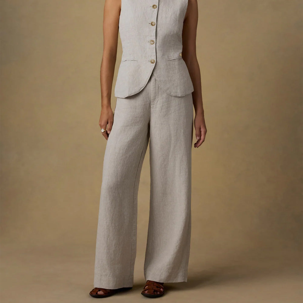 Faherty - Pantalon Sun Strider  en lin - Flaxseed