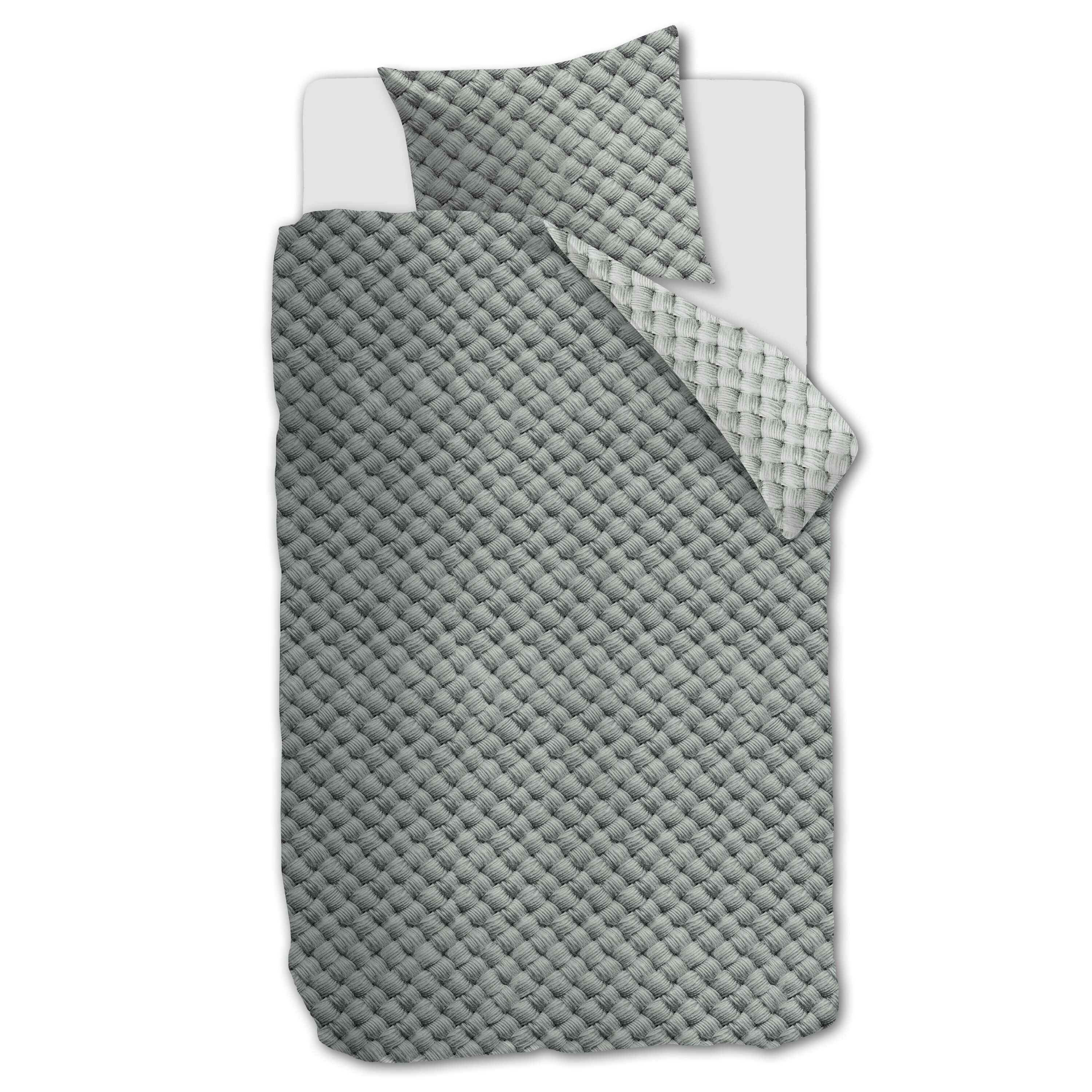 Rivièra Maison Woven Wool Dekbedovertrek 140 x 200/220 cm - Groen